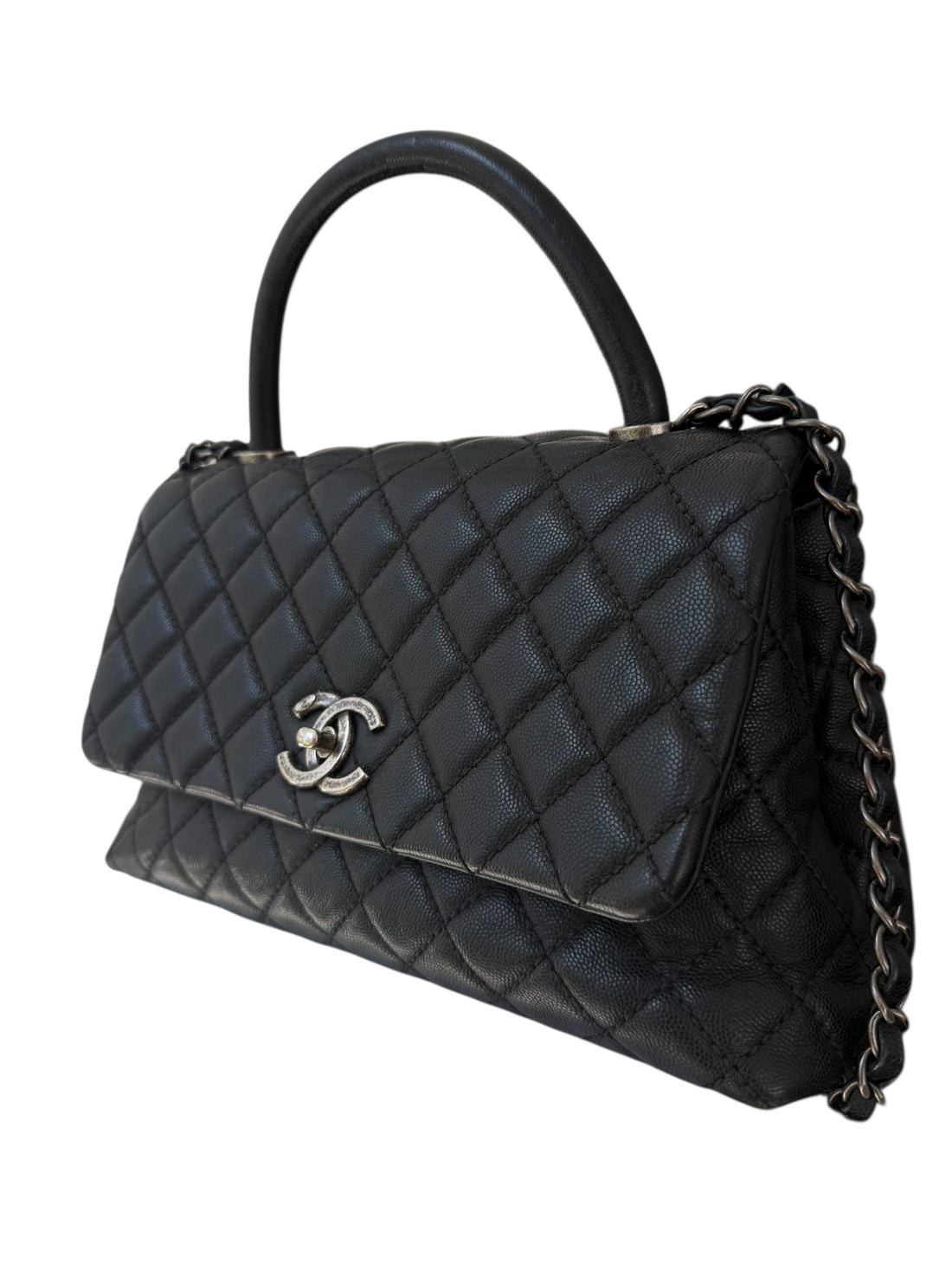 Chanel Coco Handle aus schwarzem Caviarleder