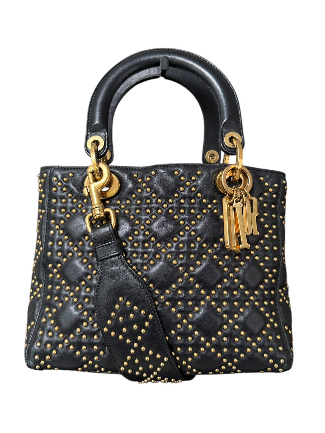 Dior Lady Medium Studded mit goldfarbenen Nieten