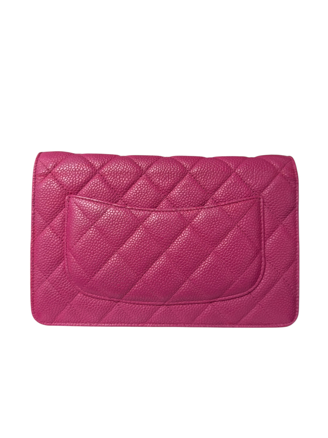 Chanel WOC Wallet on Chain Caviarleder in Fuchsia / Pink und silberfarbener Hardware