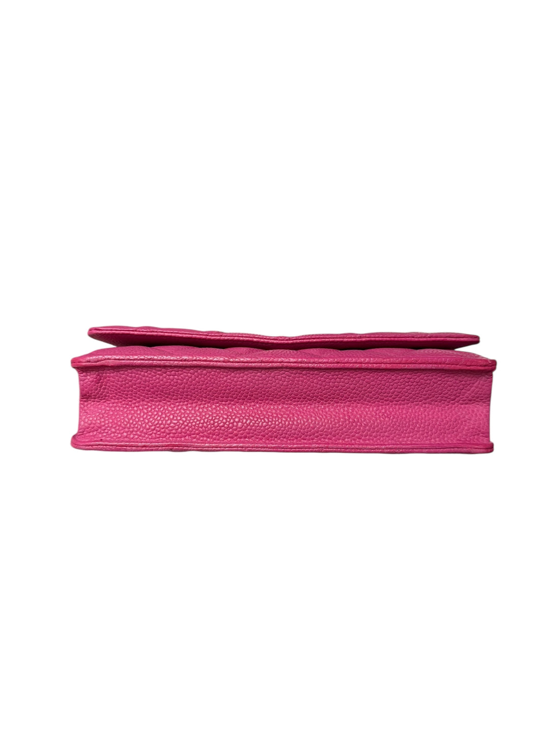 Chanel WOC Wallet on Chain Caviarleder in Fuchsia / Pink und silberfarbener Hardware
