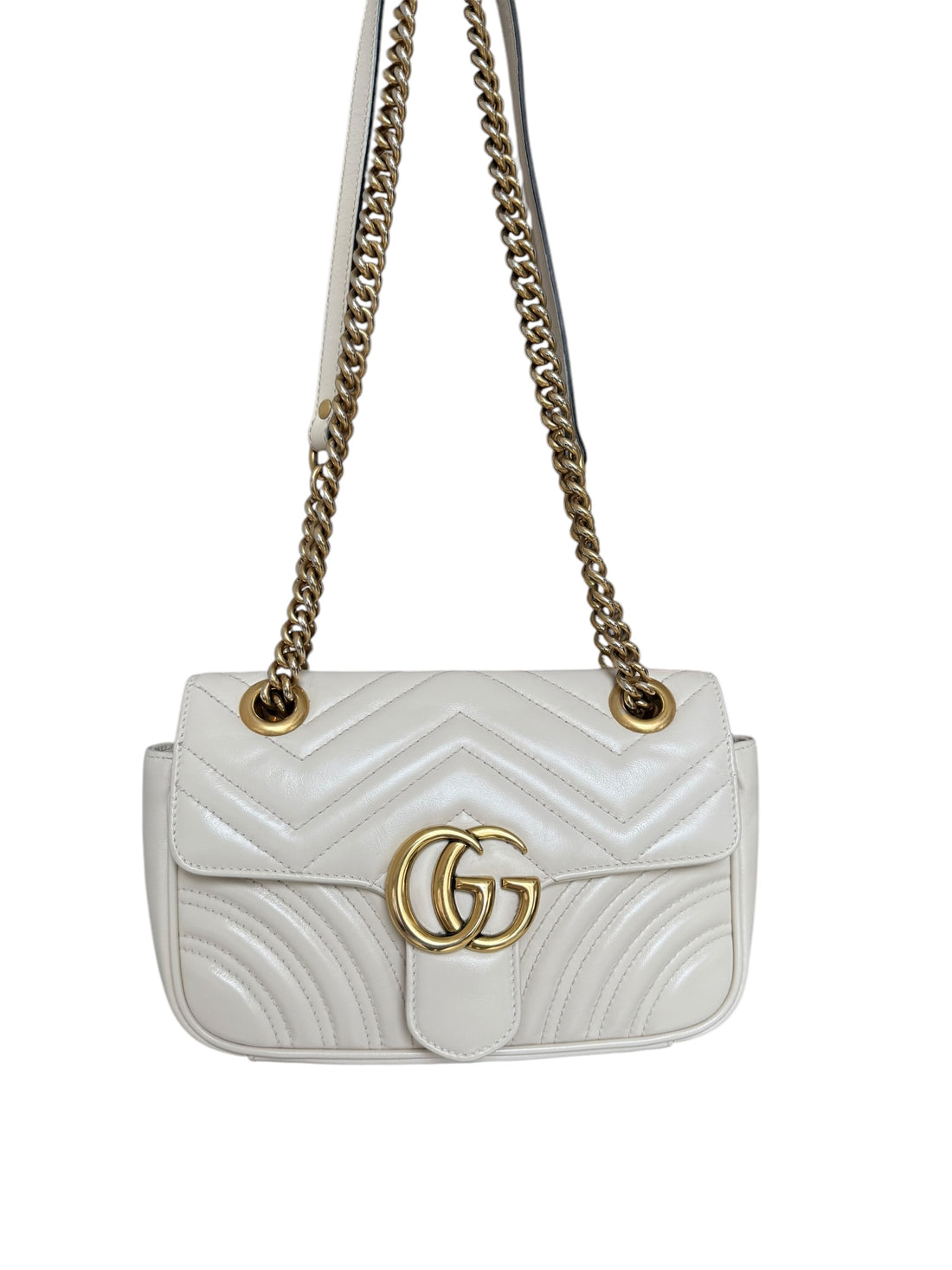 Gucci Marmont hellbeige Mini Schultertasche