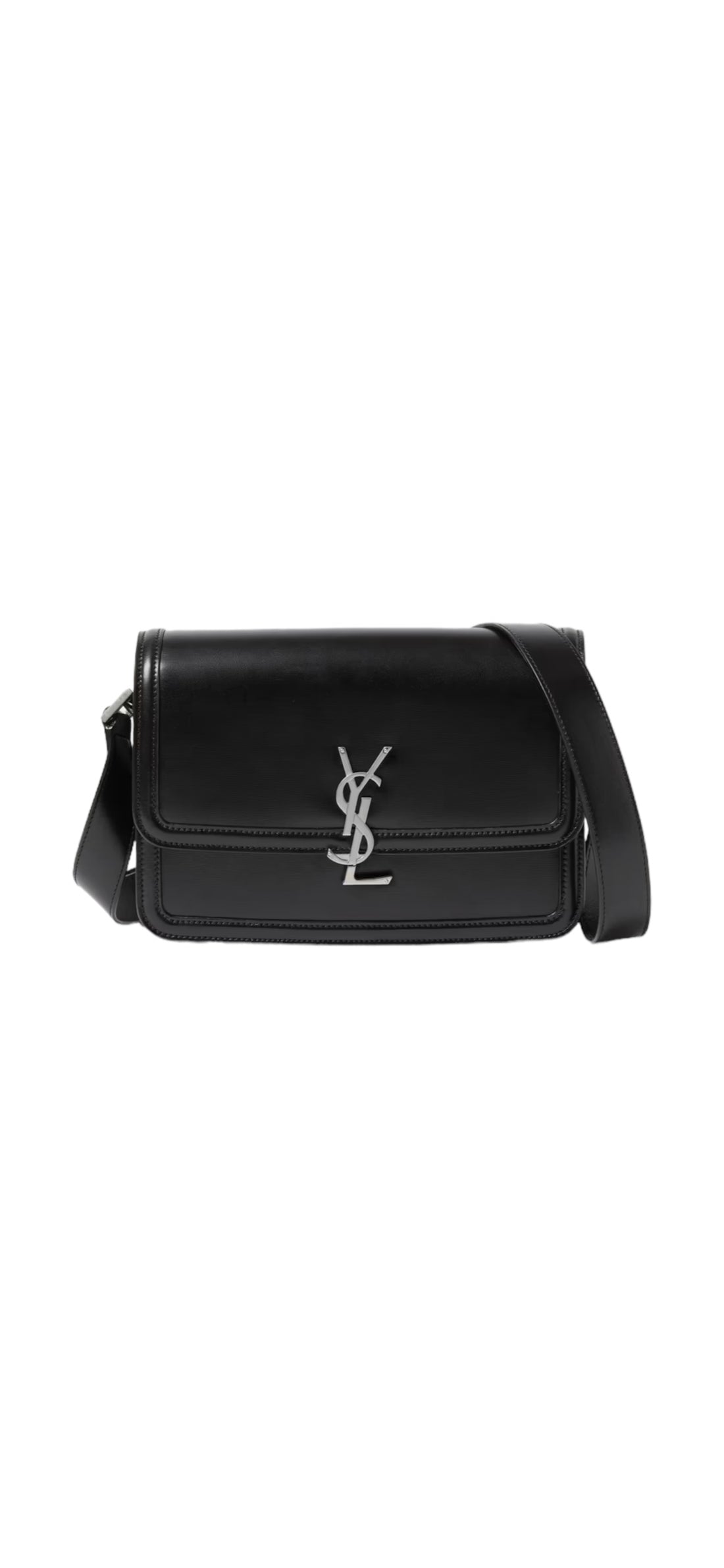 YSL Solferino Medium aus schwarzem Leder