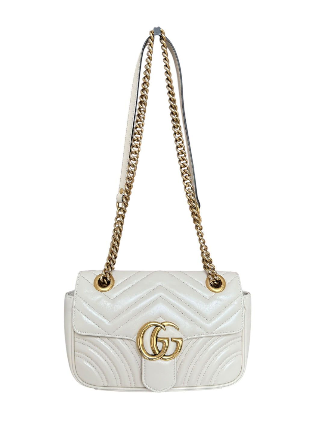 Gucci Marmont hellbeige Mini Schultertasche