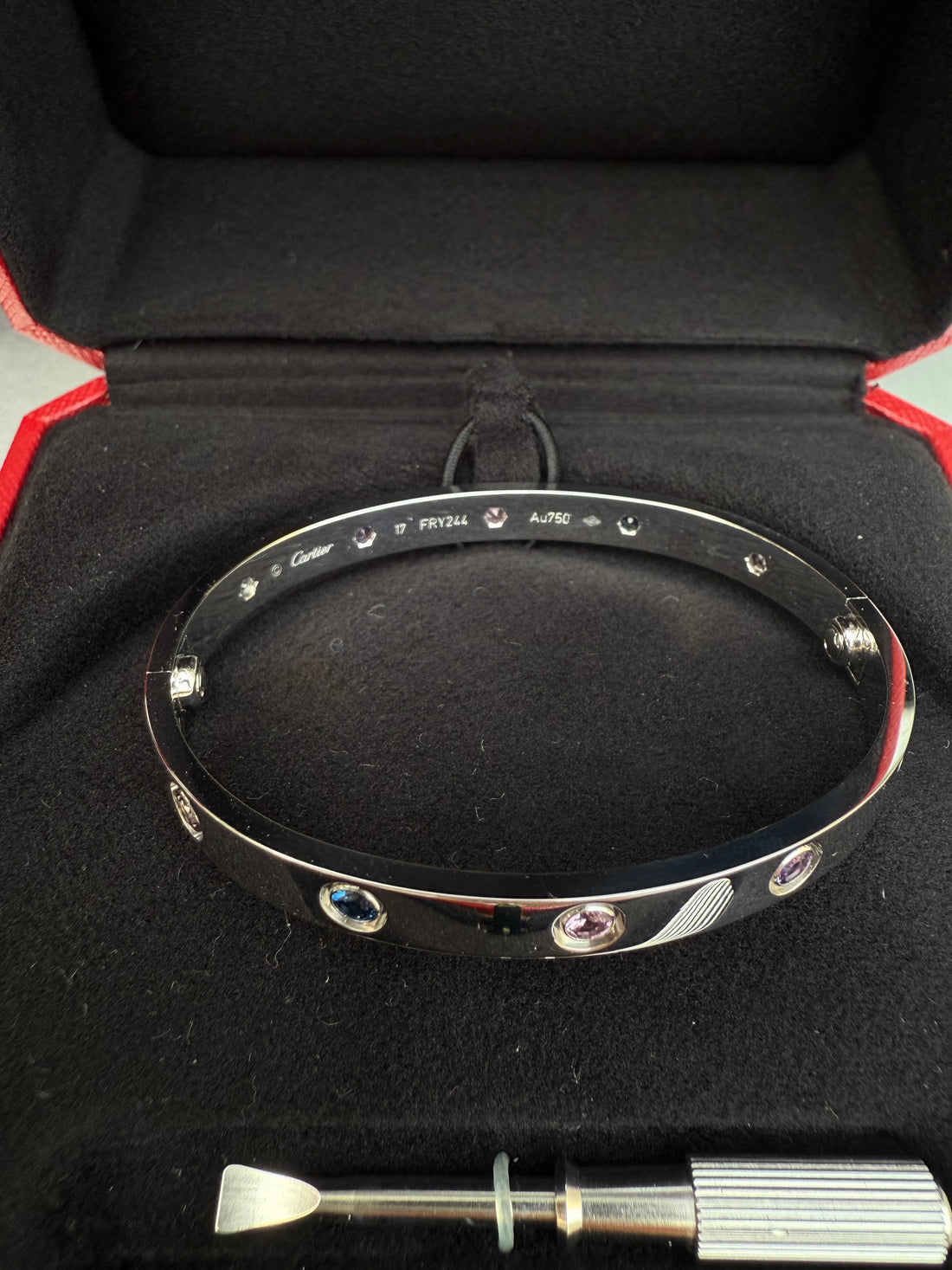 Cartier Love Bracelett aus Weissgold und 10 Steinen