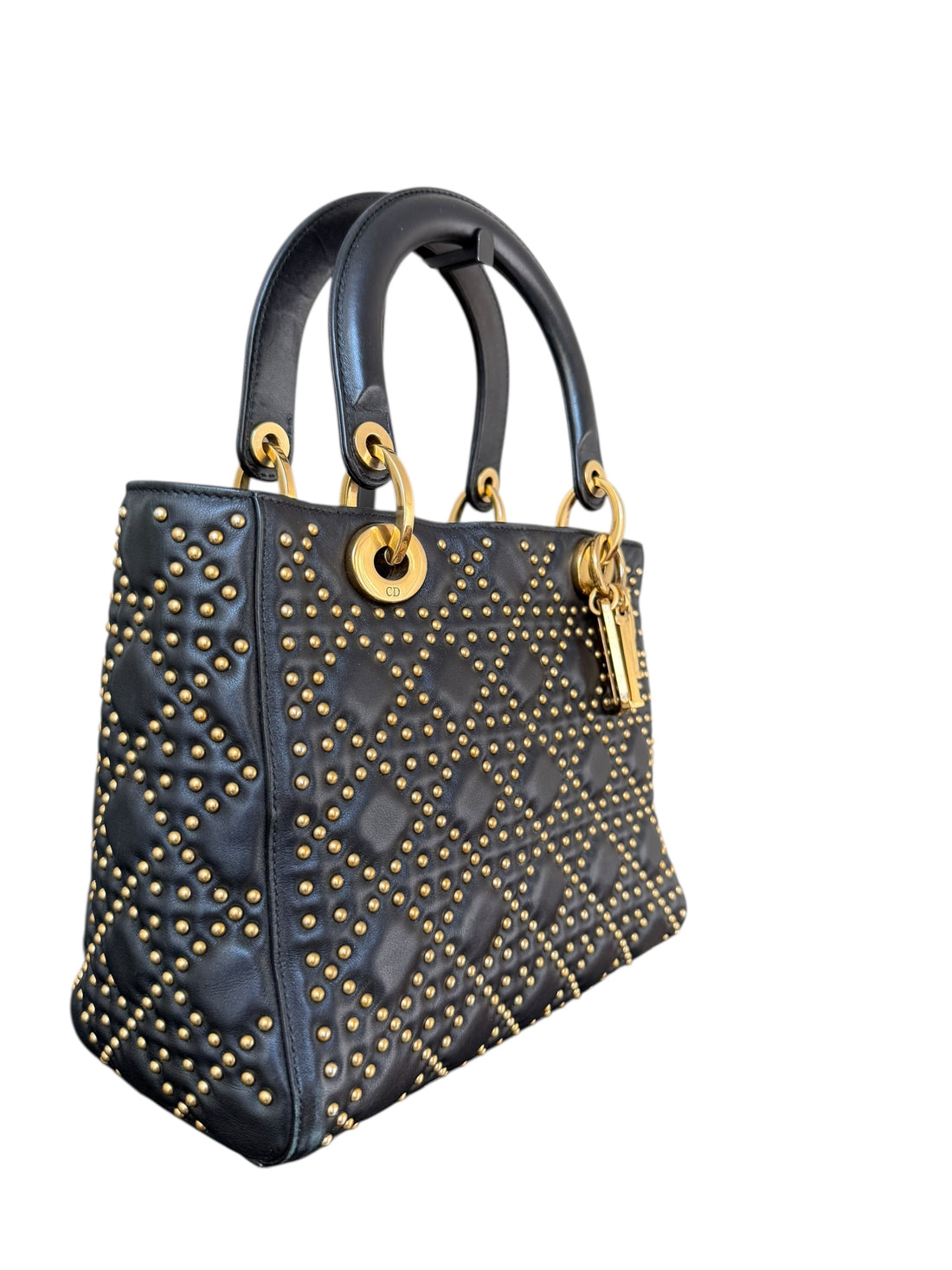 Dior Lady Medium Studded mit goldfarbenen Nieten