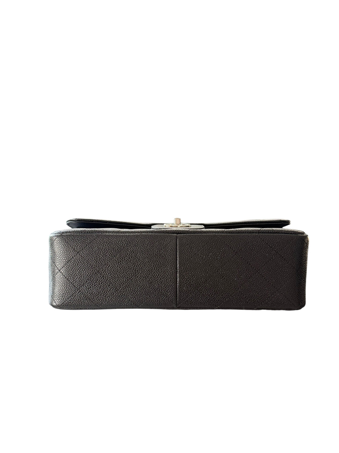 Chanel Classic Timeless Jumbo Double Flap Bag aus schwarzem Caviarleder