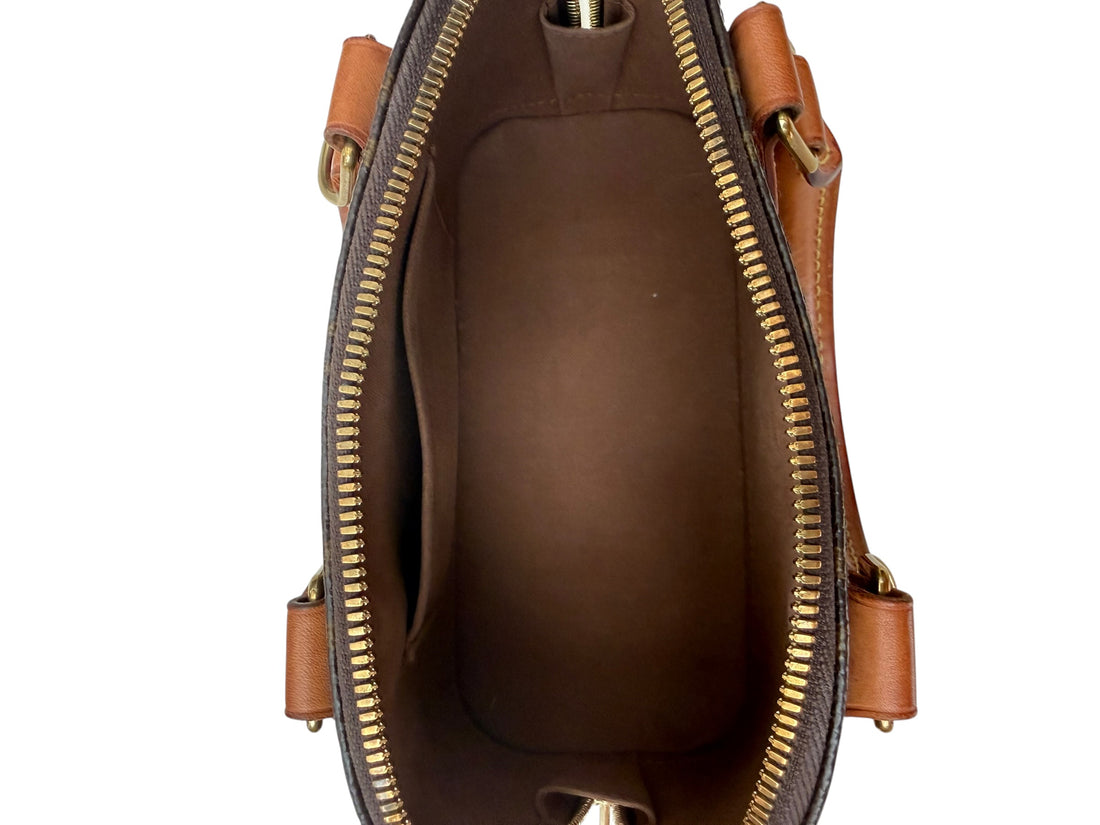 Louis Vuitton Alma BB Monogram Canvas mit abnehmbarem Schulterriemen.