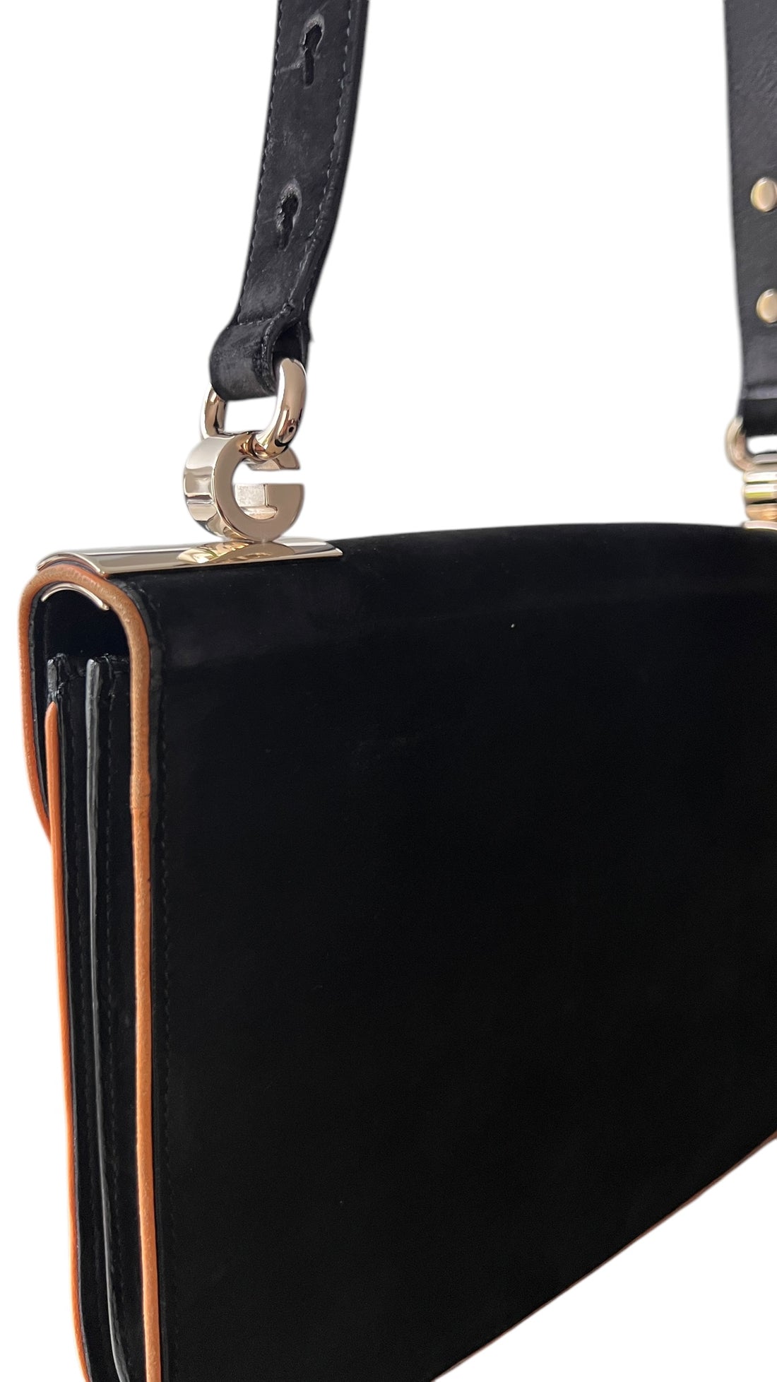Gucci Flap Bag aus schwarzem Wildleder SUEDE