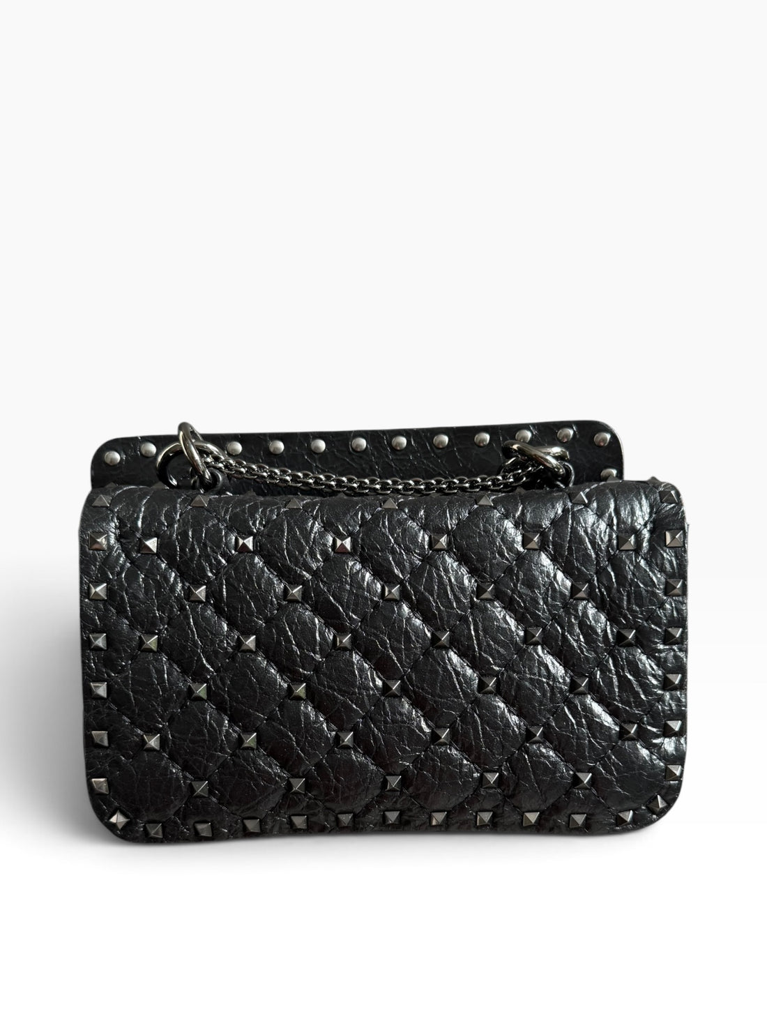 Sac petit modèle Valentino Garavani Rockstud Spike, tout noir (so black)