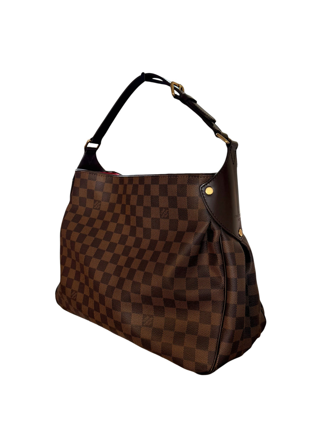 Louis Vuitton Reggia in Damier Ebene mit verstellbarem Schulterriemen.
