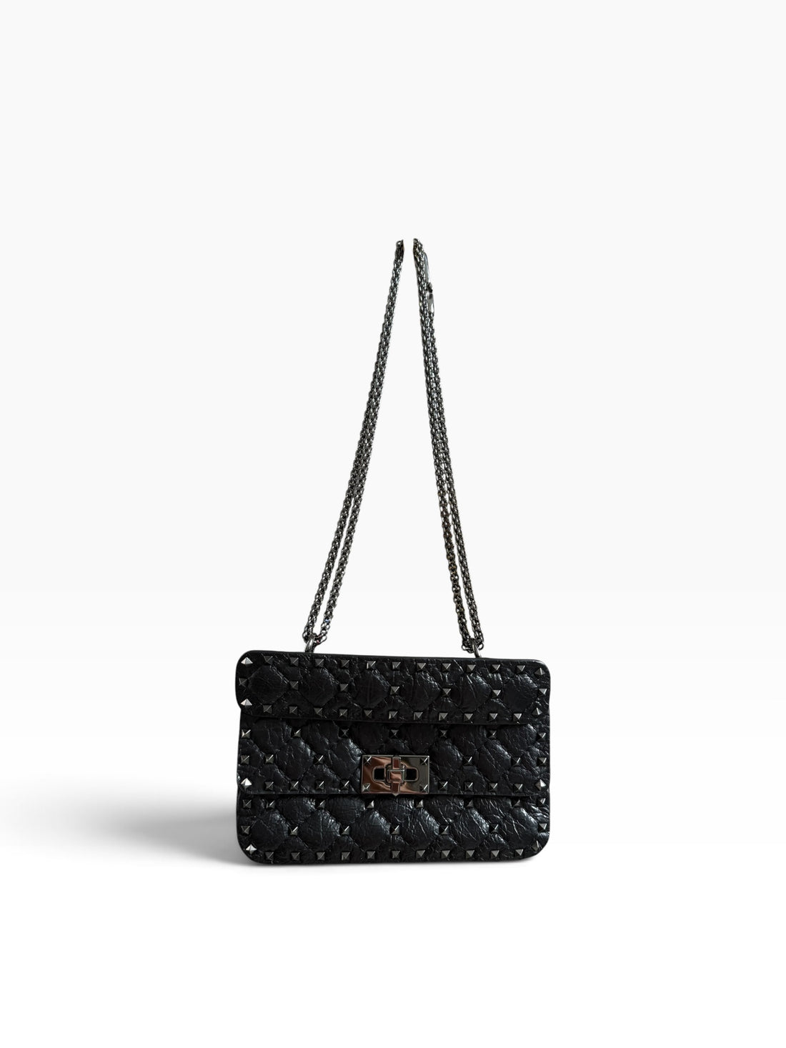 Sac petit modèle Valentino Garavani Rockstud Spike, tout noir (so black)