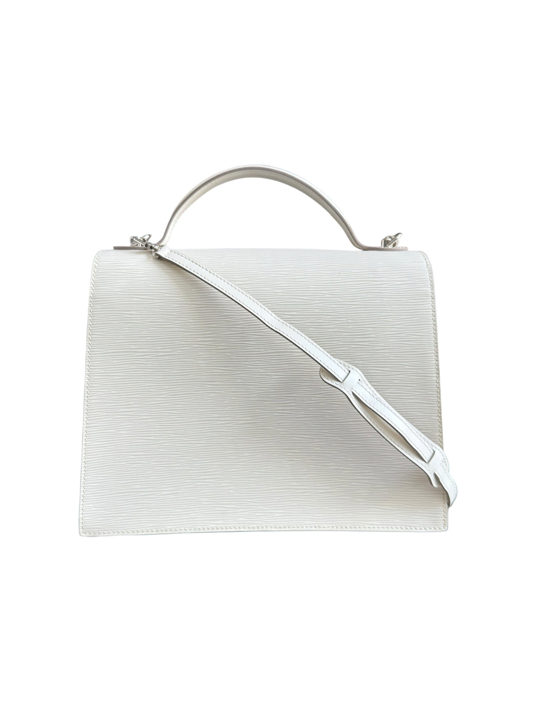Louis Vuitton Sevigne aus EPI Leder in der Farbe Kreideweiss.