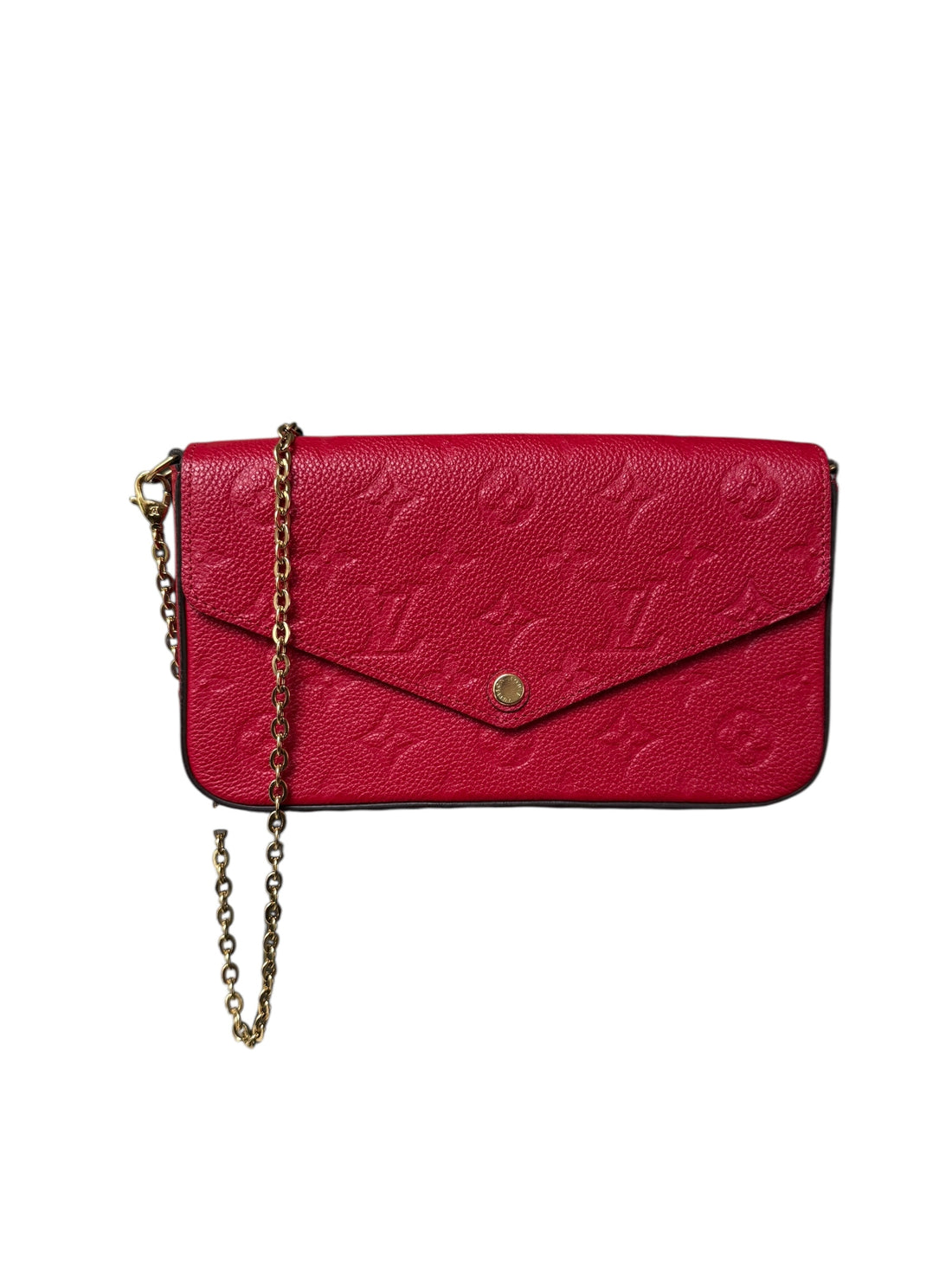 Louis Vuitton Felicie GM Empreinte Leder Farbe Scarlett dunkelrot mit abnehmbarer Kette
