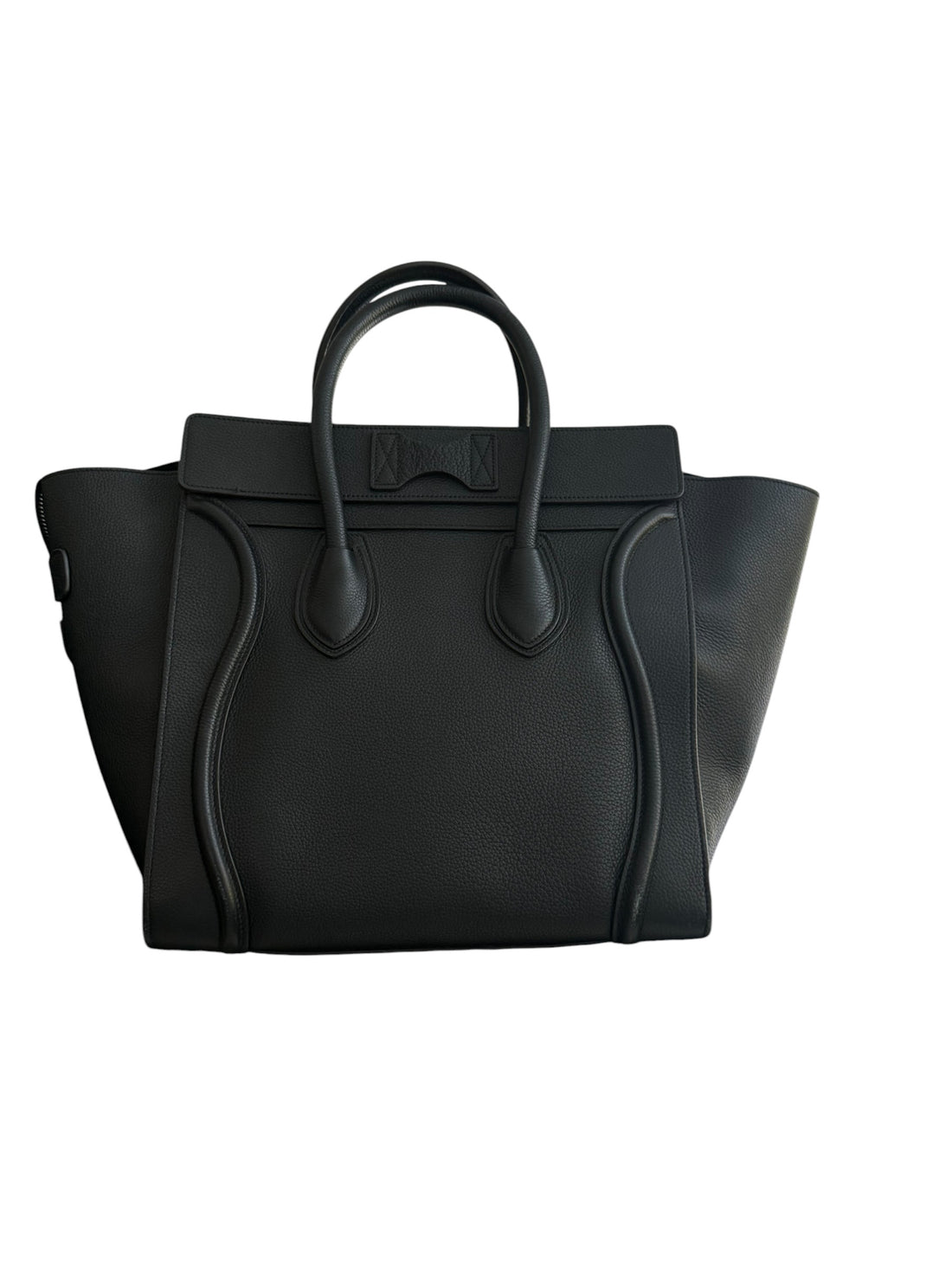 CELINE Mini Luggage Tote Bag Black Leder