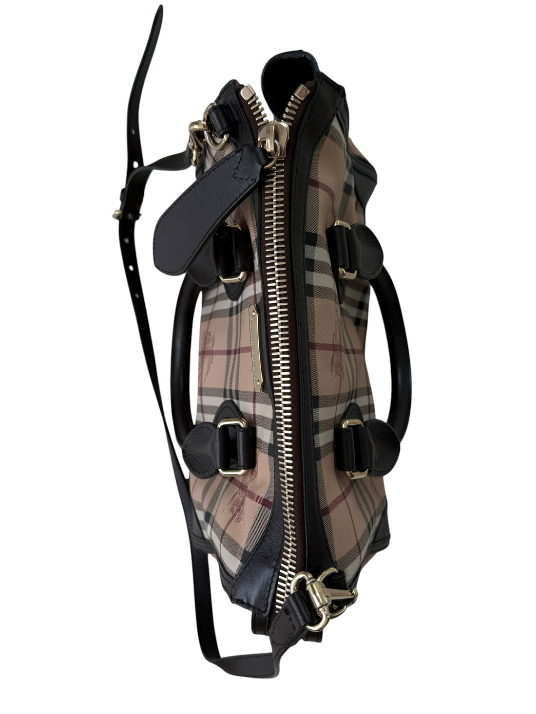 Klassische Burberry Haymarket Check Coated Canvas Gladstone Bag