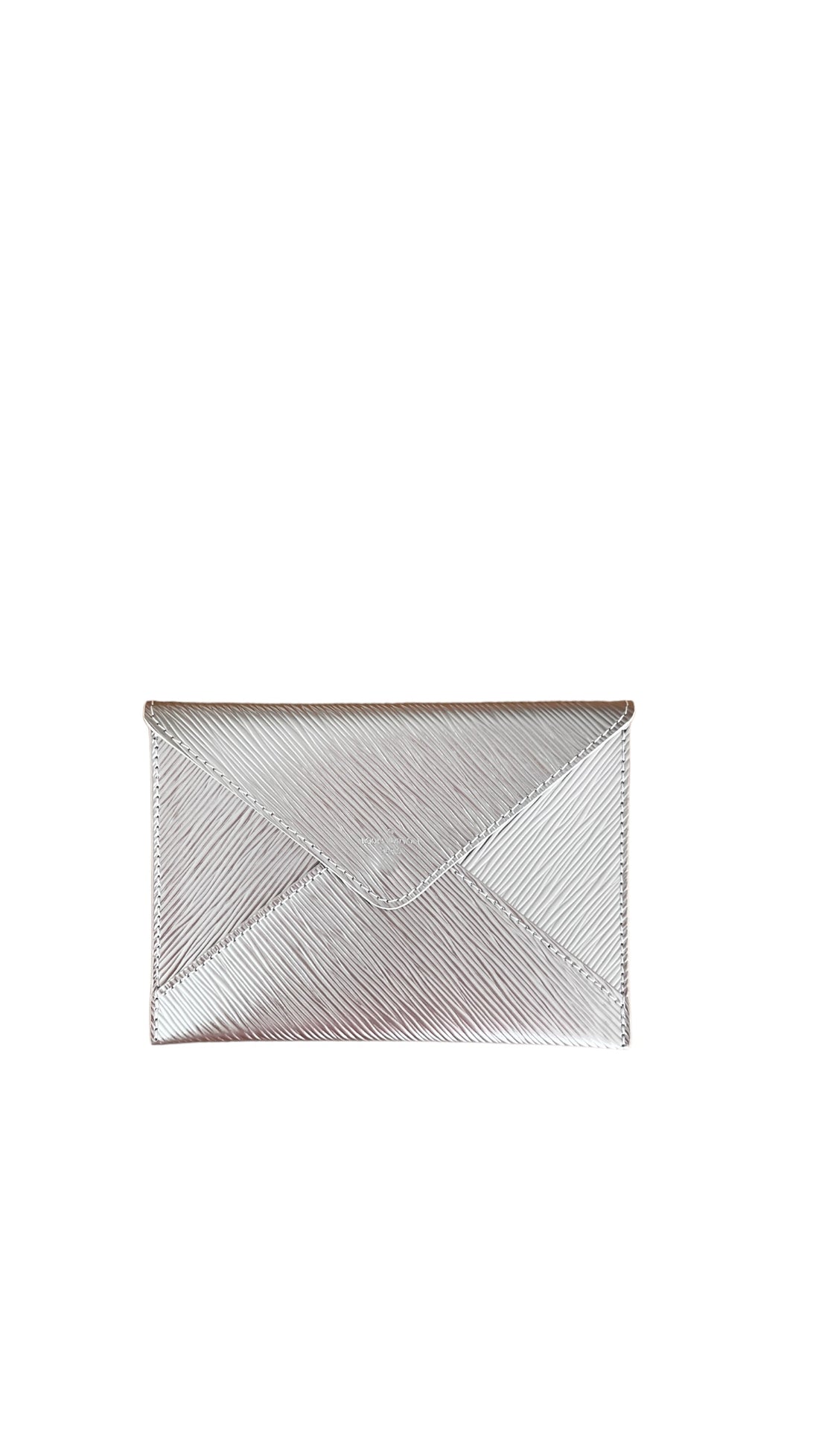 Louis Vuitton Kirigami Medium aus silberfarbenem EPI Leder.