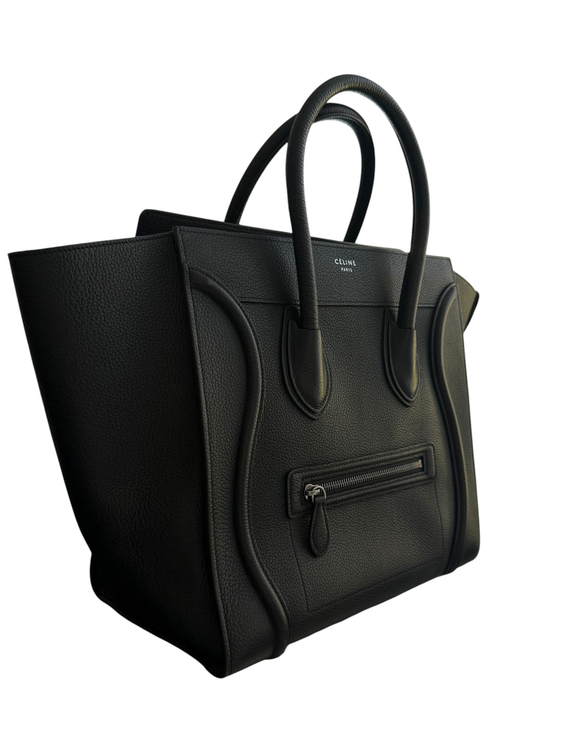 CELINE Mini Luggage Tote Bag Black Leder