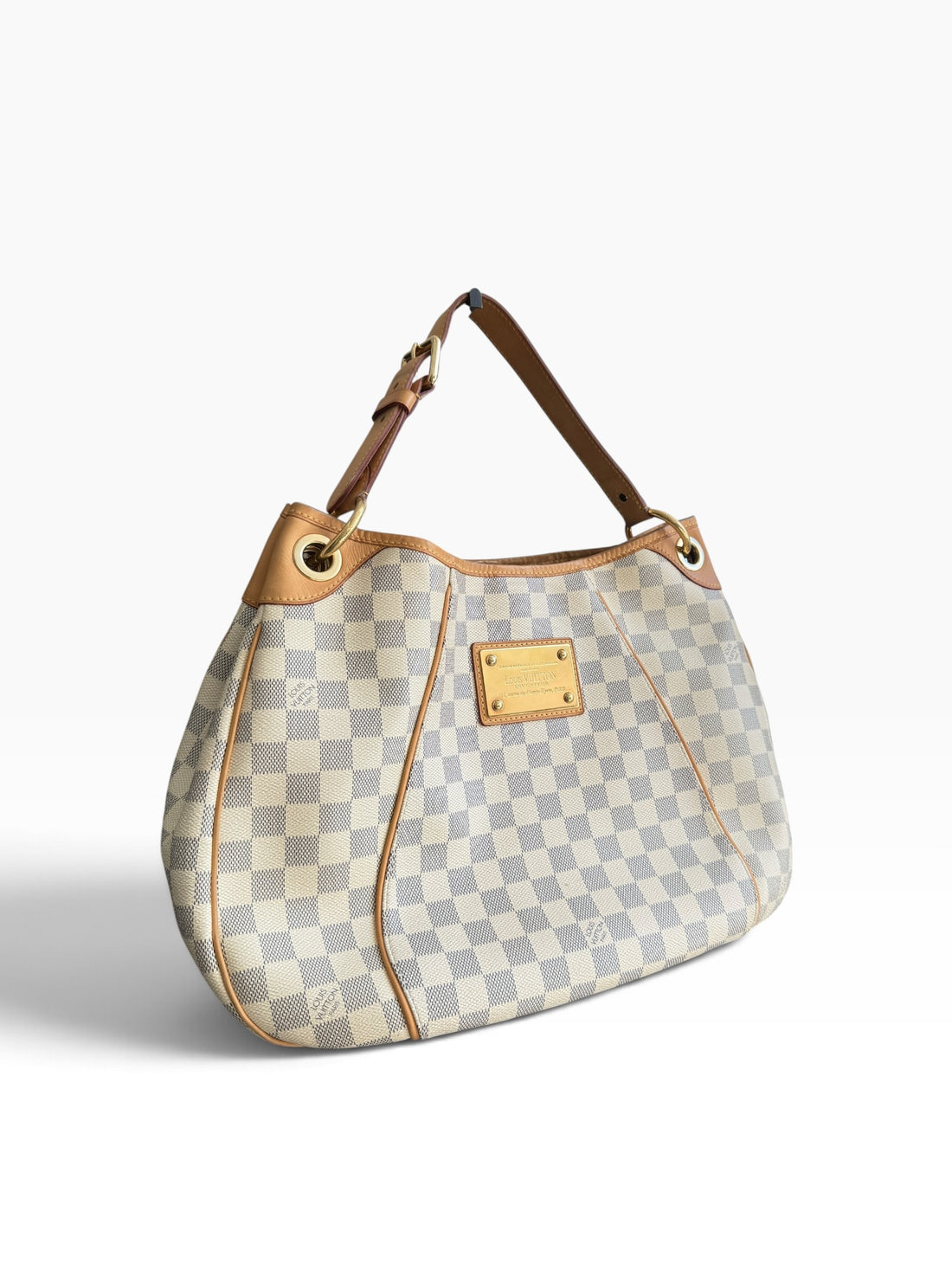 Louis Vuitton Galliera PM aus Damier Azur Canvas. Verstellbarer Schulriemen.