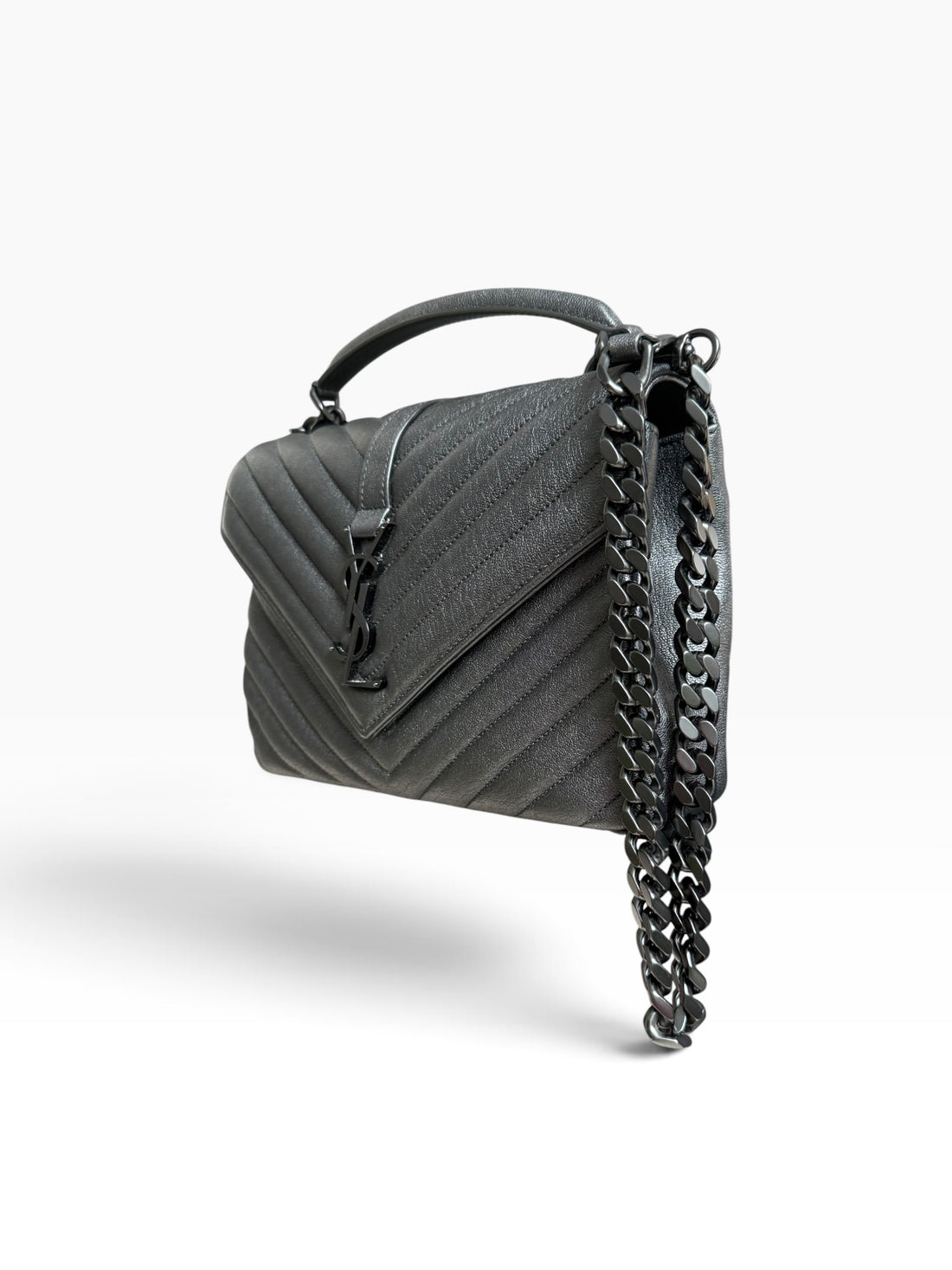 Borsa YSL Saint Laurent College Medium tutta nera (all black)