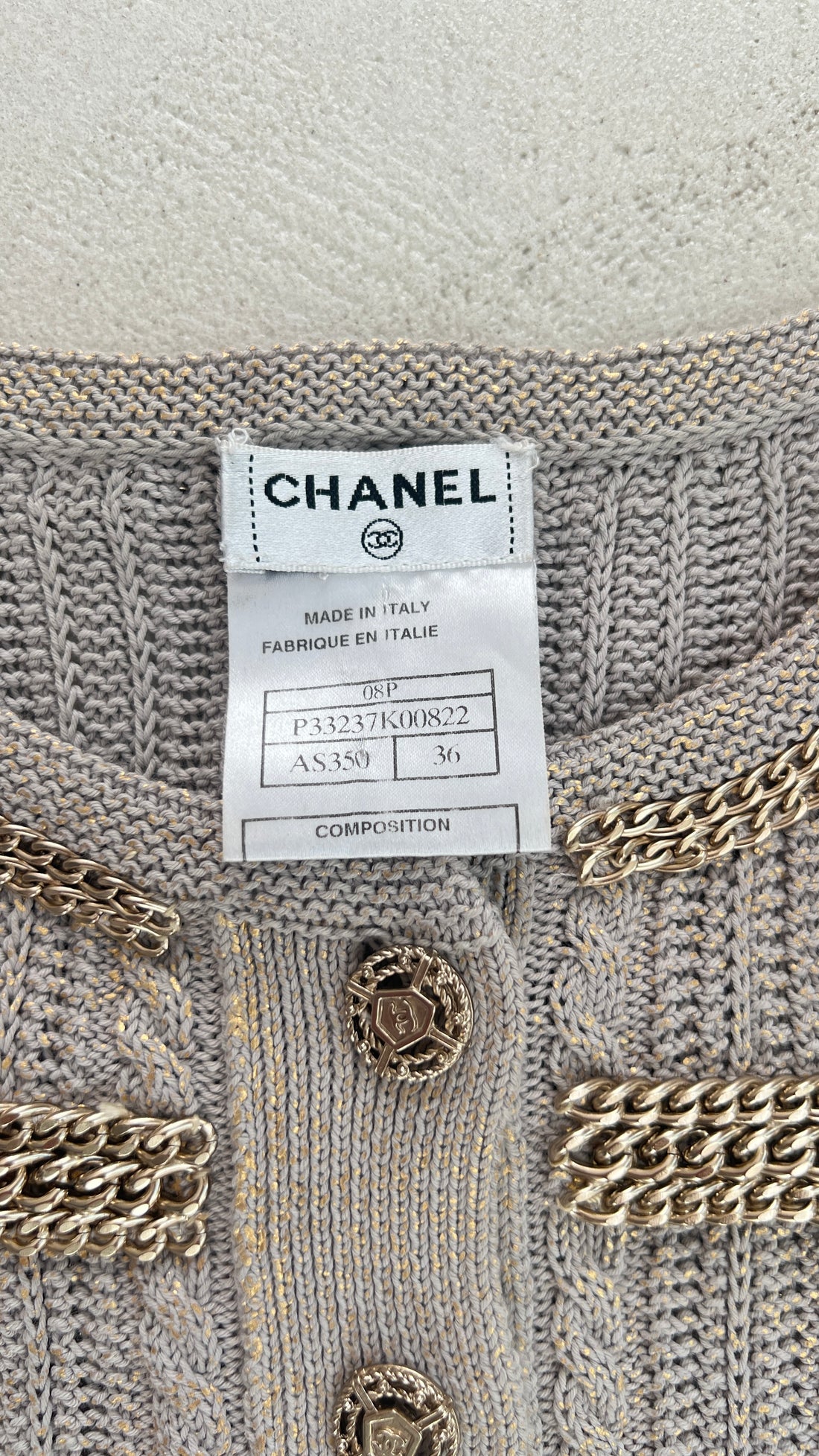 Chanel 2 -Teiler Weste (Gilet/Cardigan) und Rock (Skirt) Grösse 36