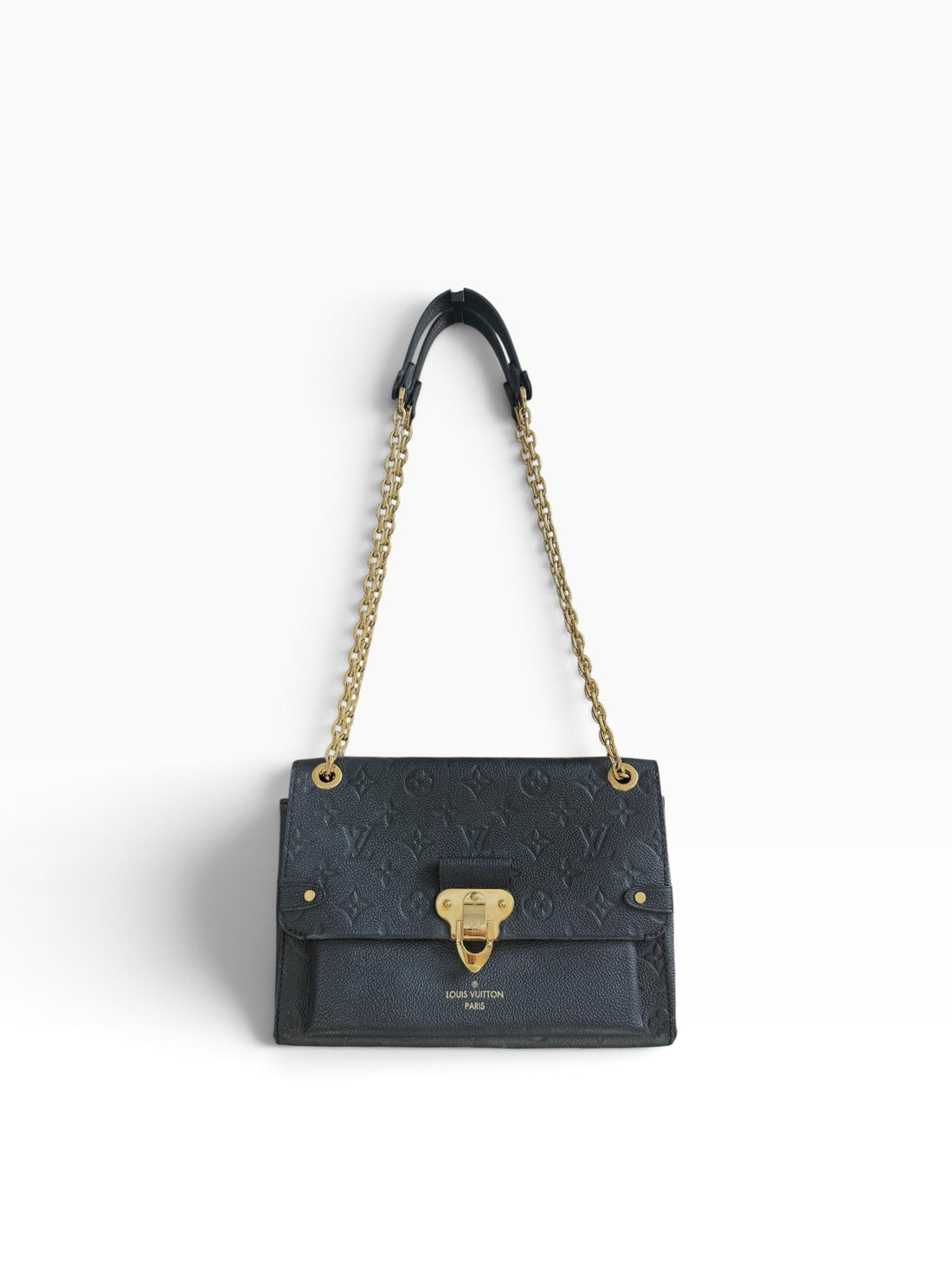 Louis Vuitton Vavin aus schwarzem, geprägtem, geschmeidigem und genarbtem Rindsleder