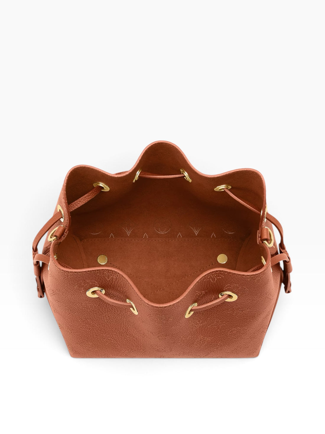 Louis Vuitton Bella Mahina cognac. Perforiertem Mahina Kalbsleder. Besatz aus Kalbsleder