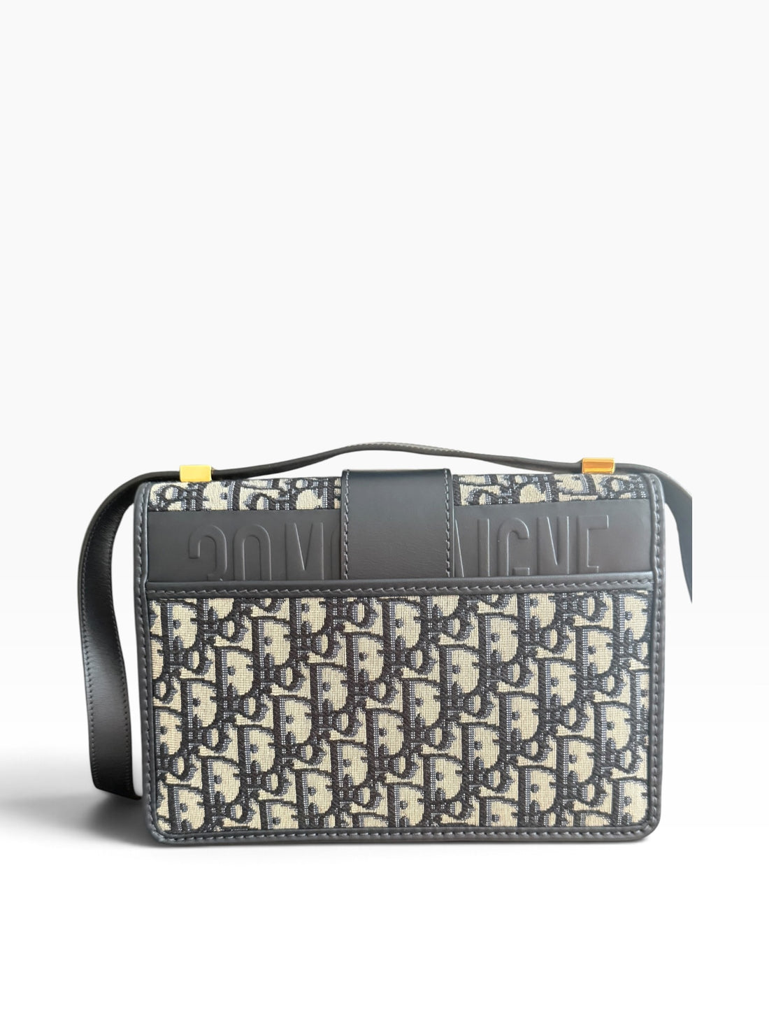 Sac 30 Montaigne Christian Dior en jacquard Oblique bleu.
