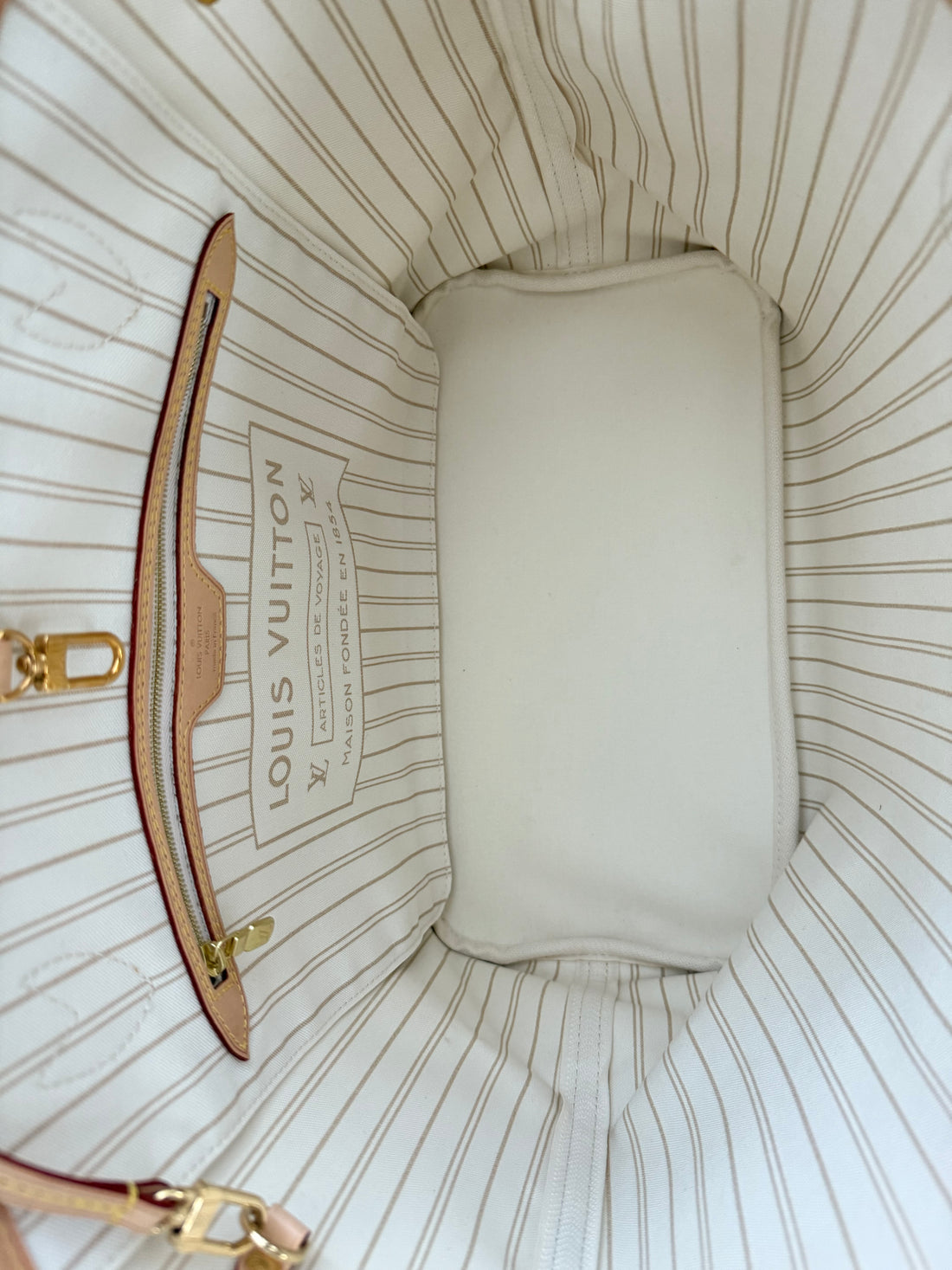 Louis Vuitton Neverfull MM Damier Azur Canvas rose beige