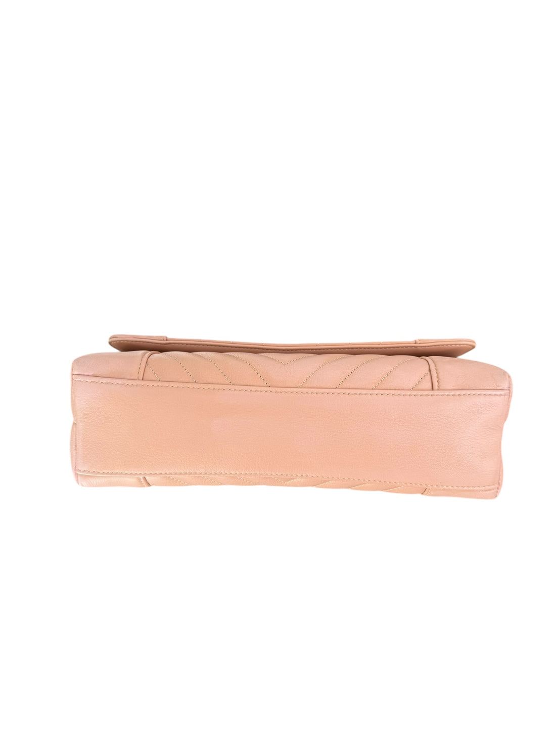 Chanel Flap Bag Chevron Schultertasche aus Kalbsleder in beige