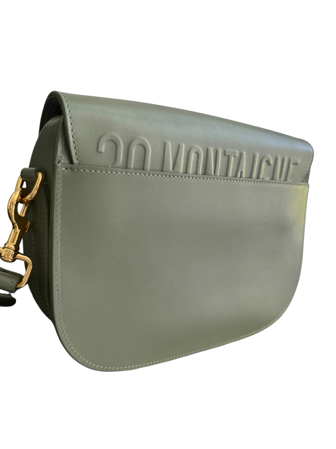 Sac porté épaule Bobby de Christian Dior en cuir de veau vert sauge avec détails en métal doré CD.