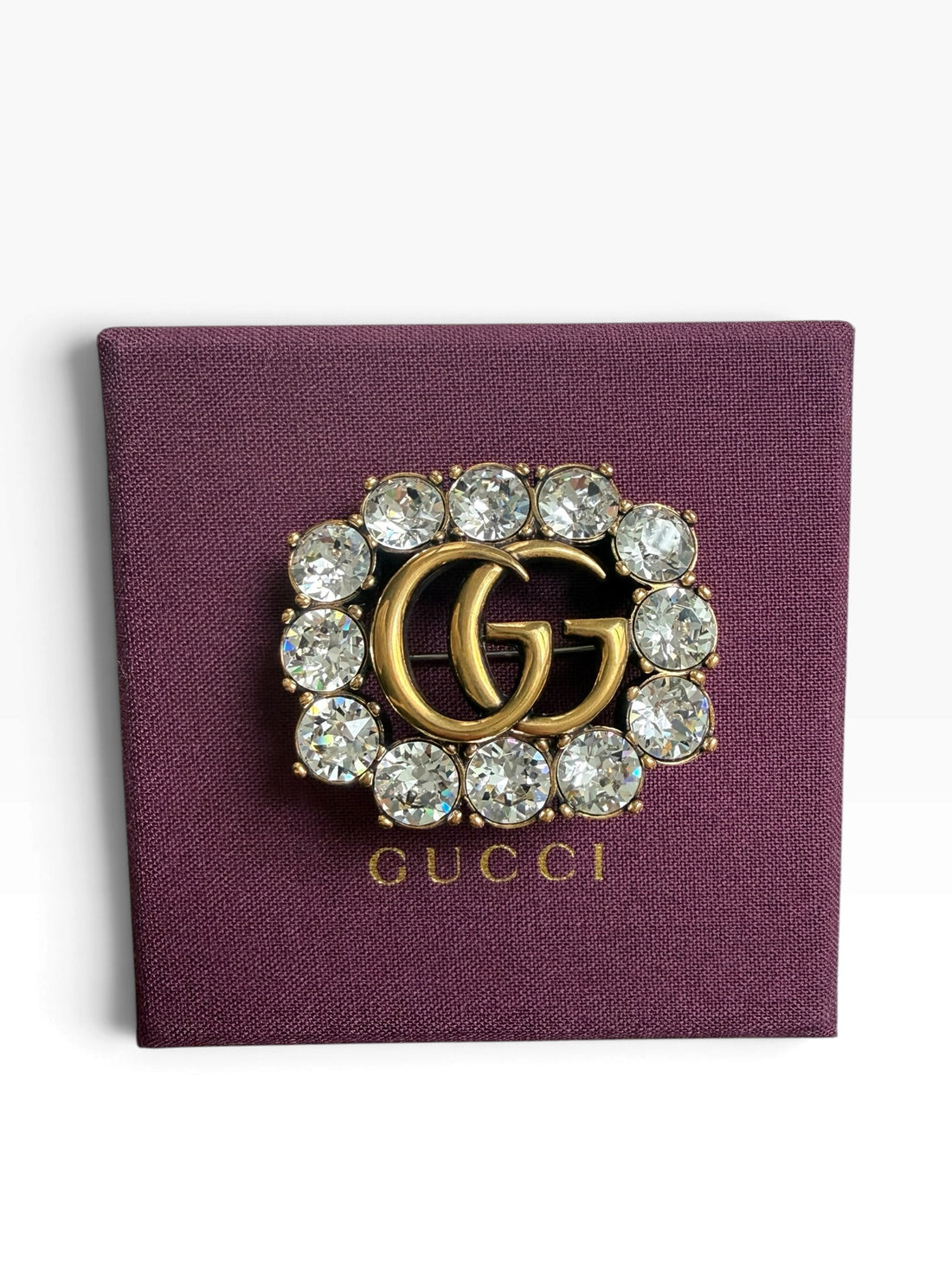Gucci Crystal Brosche GG