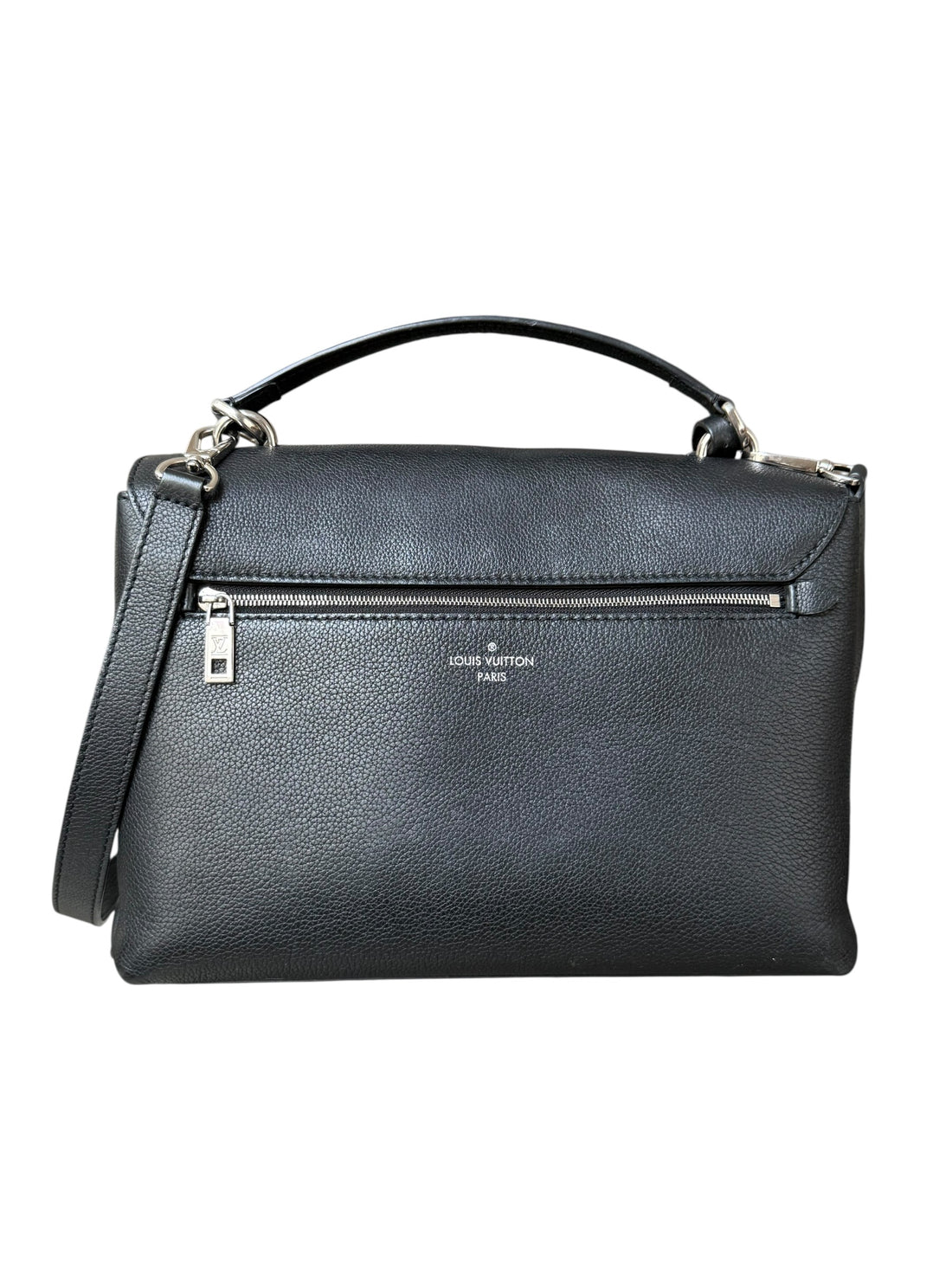 Louis Vuitton My LockMe aus genarbtem schwarzem Kalbsleder mit abnehm- und verstellbarem Schulterriemen