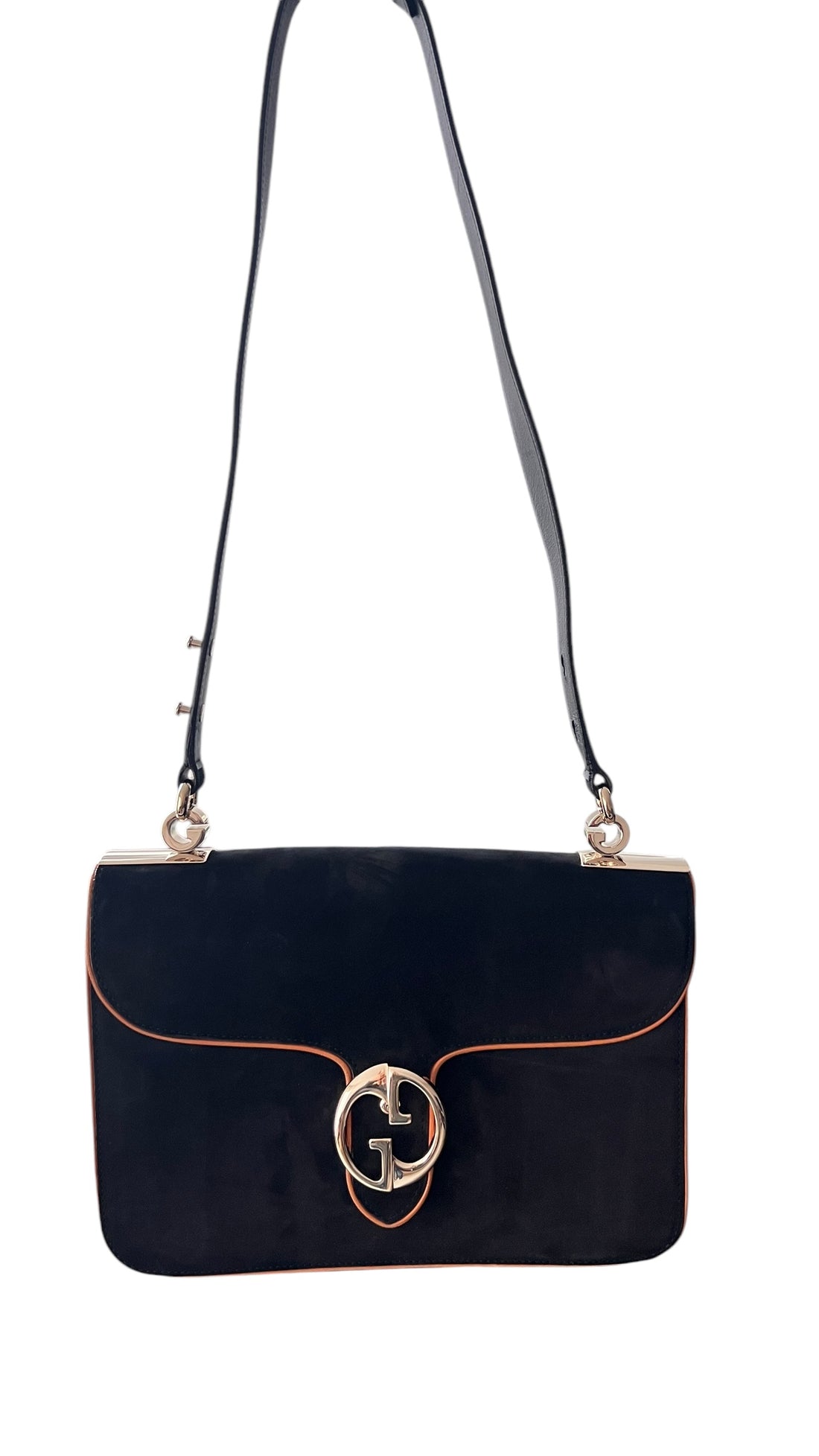 Gucci Flap Bag aus schwarzem Wildleder SUEDE