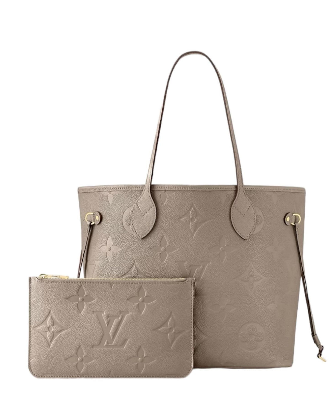 Louis Vuitton Neverfull Monogram MM Empreinte Leder in Tourterelle