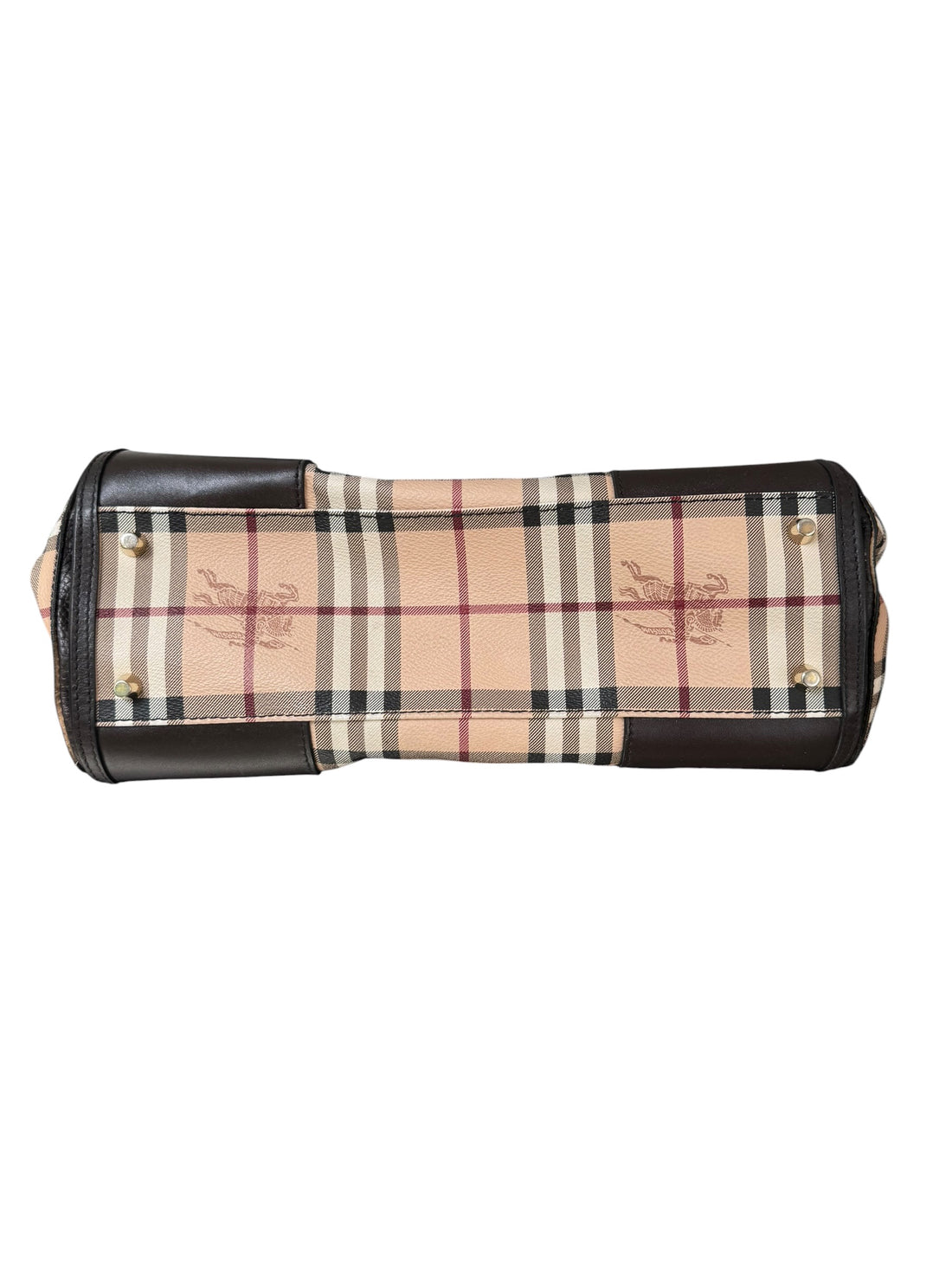Klassische Burberry Haymarket Check Coated Canvas Gladstone Bag