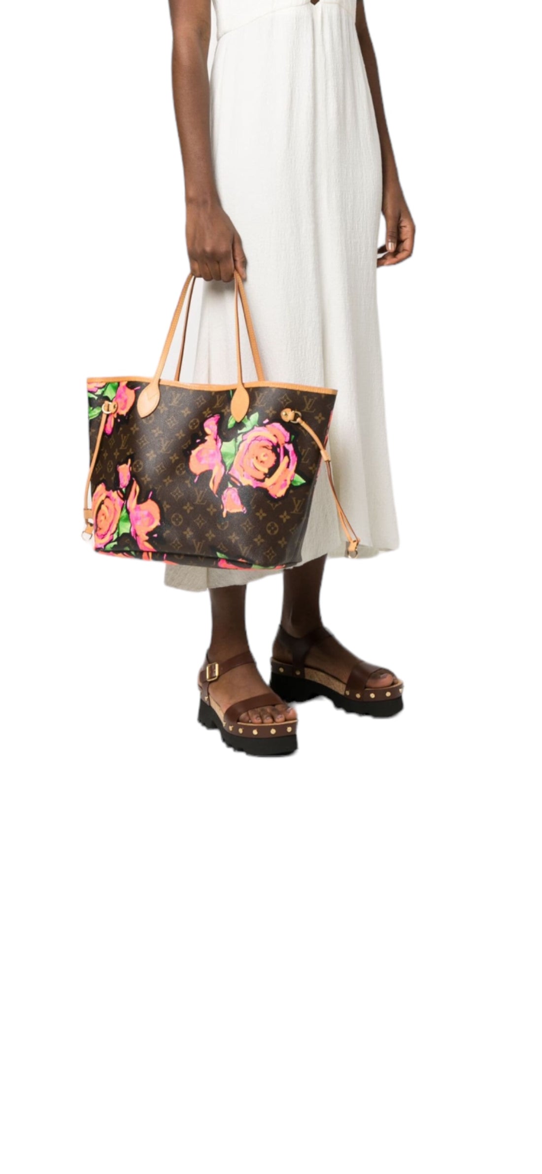 Louis Vuitton Neverfull MM Roses Stephen Sprouse