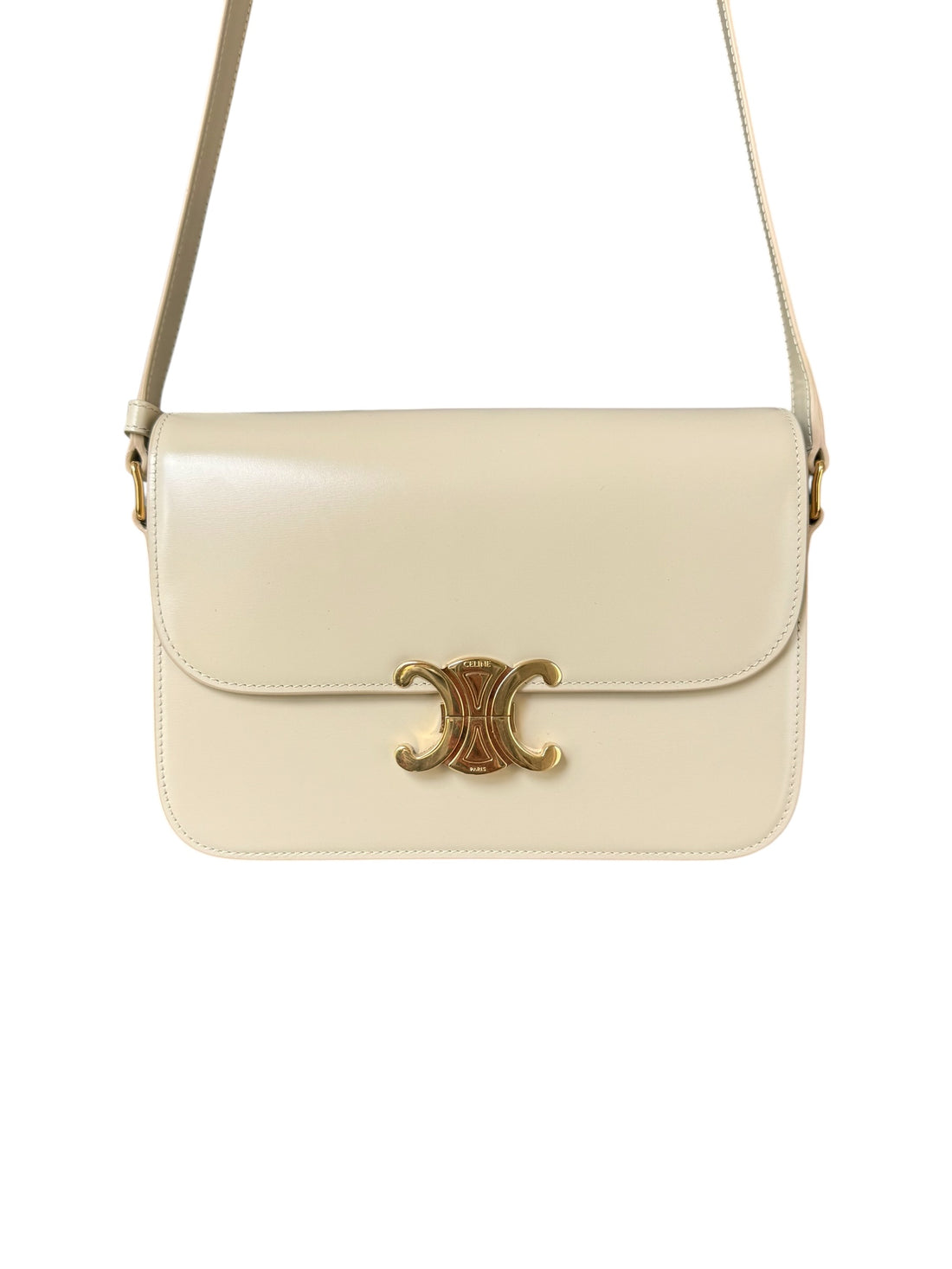 Celine klassische Triomphe Tasche aus glänzendem Kalbleder.