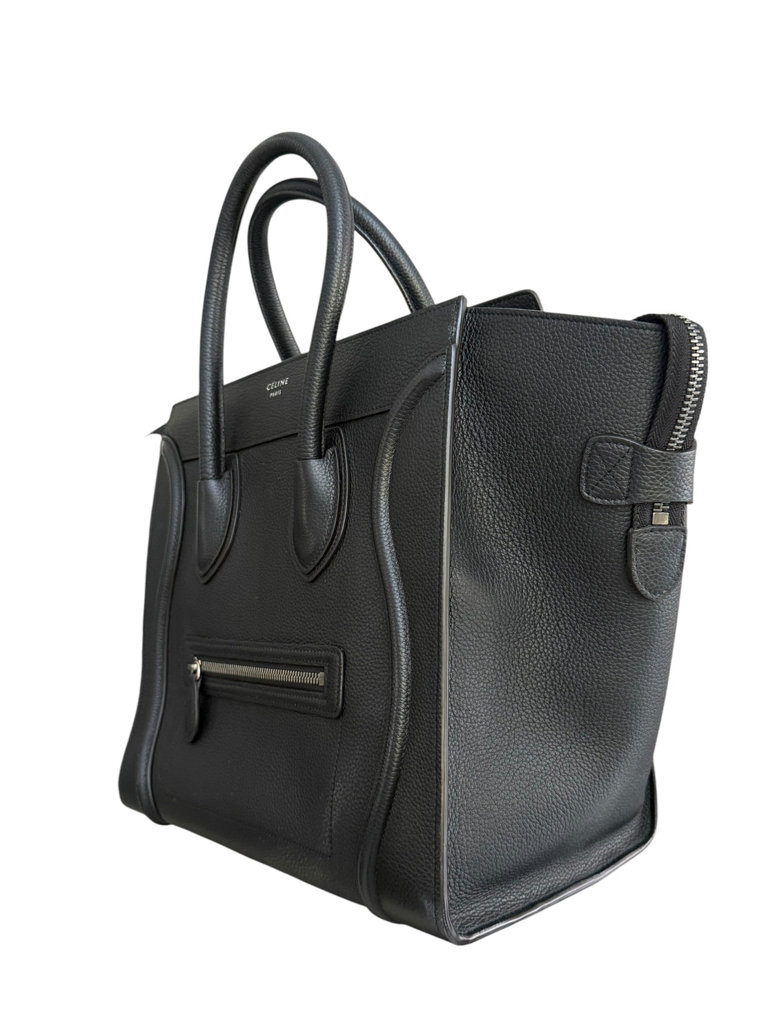 CELINE Mini Luggage Tote Bag Black Leder