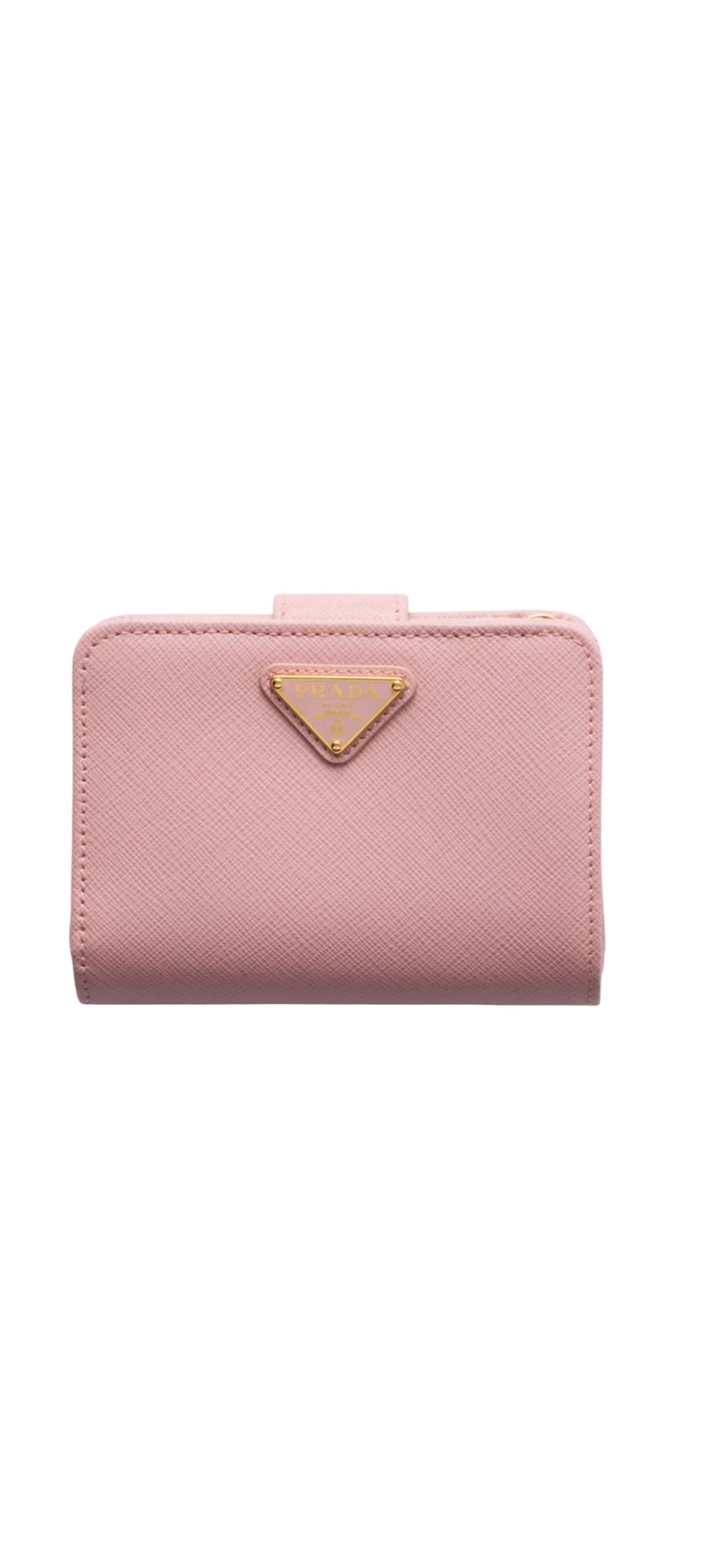 Prada Geldbörse aus Saffiano-Leder in der Farbe rosa.