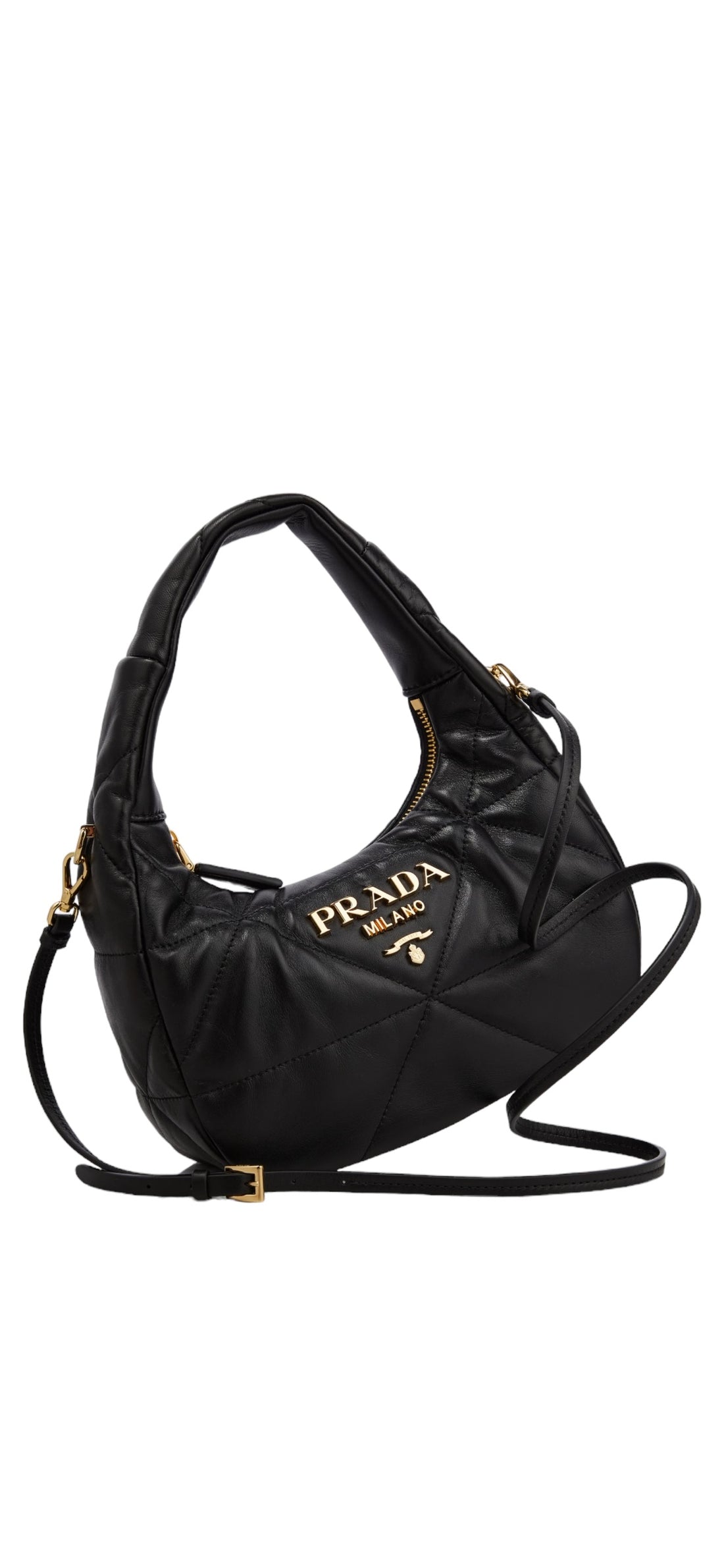 PRADA Mini Tote Bag aus schwarzem Lammleder