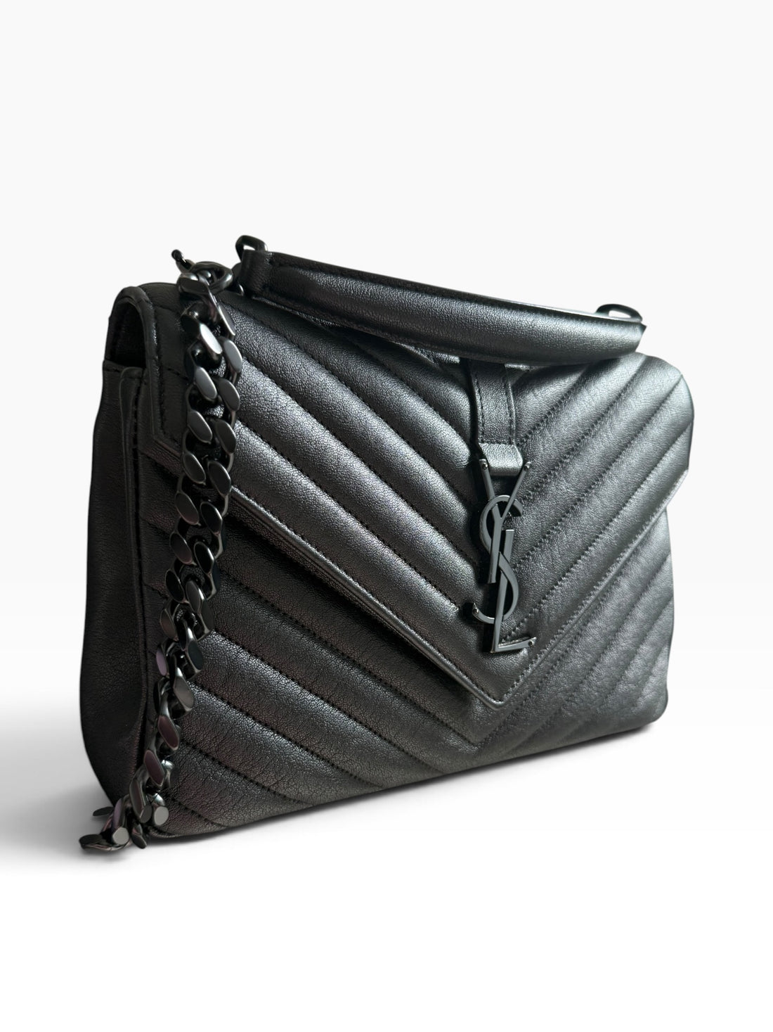 Borsa YSL Saint Laurent College Medium tutta nera (all black)