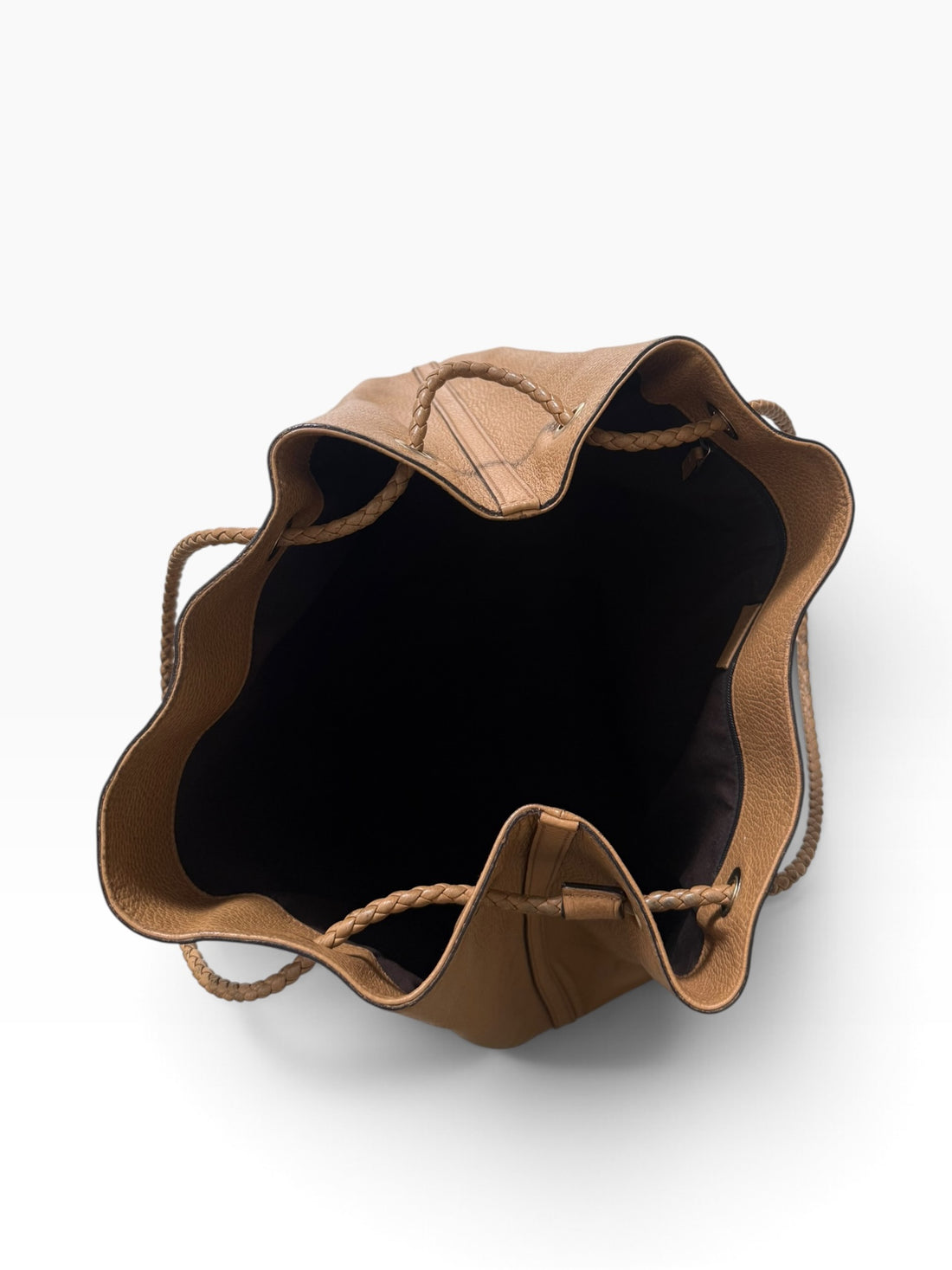 Gucci Tote Bag aus genarbtem Leder in der Farbe beige mit goldfarbenen Metallbeschläge