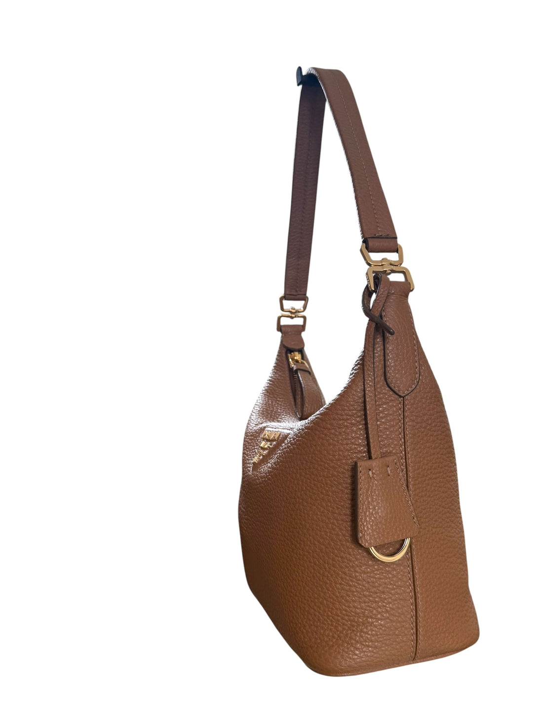 Prada Vitello Daino Soft Mini Schultertasche in Karamell.