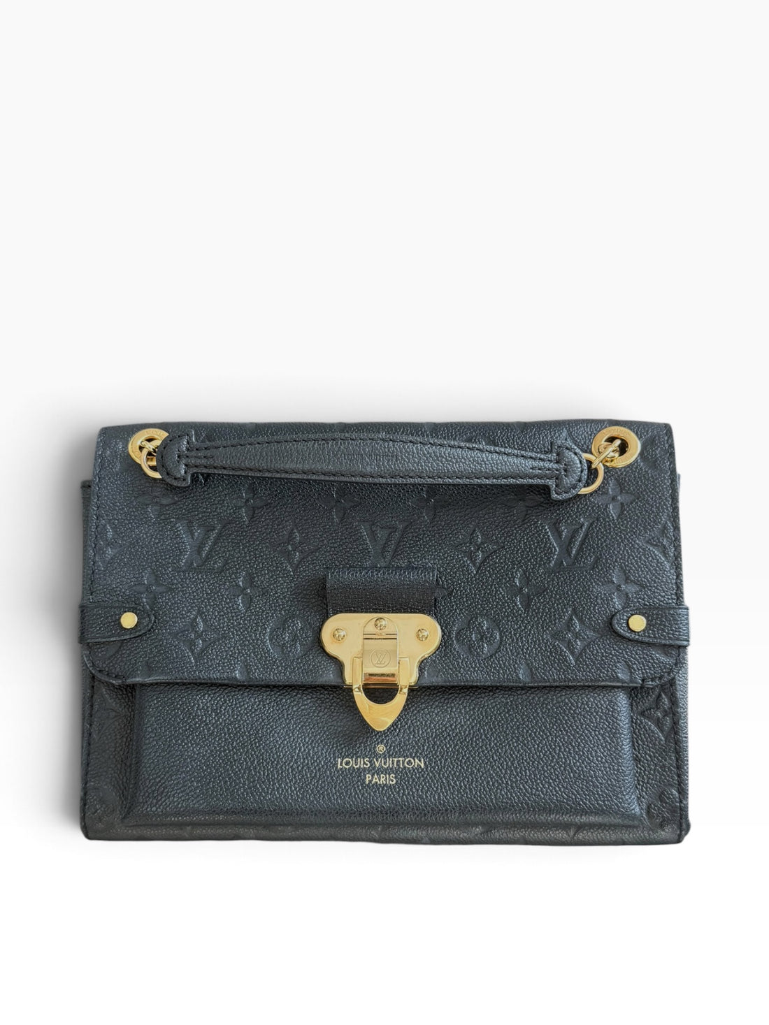 Louis Vuitton Vavin aus schwarzem, geprägtem, geschmeidigem und genarbtem Rindsleder
