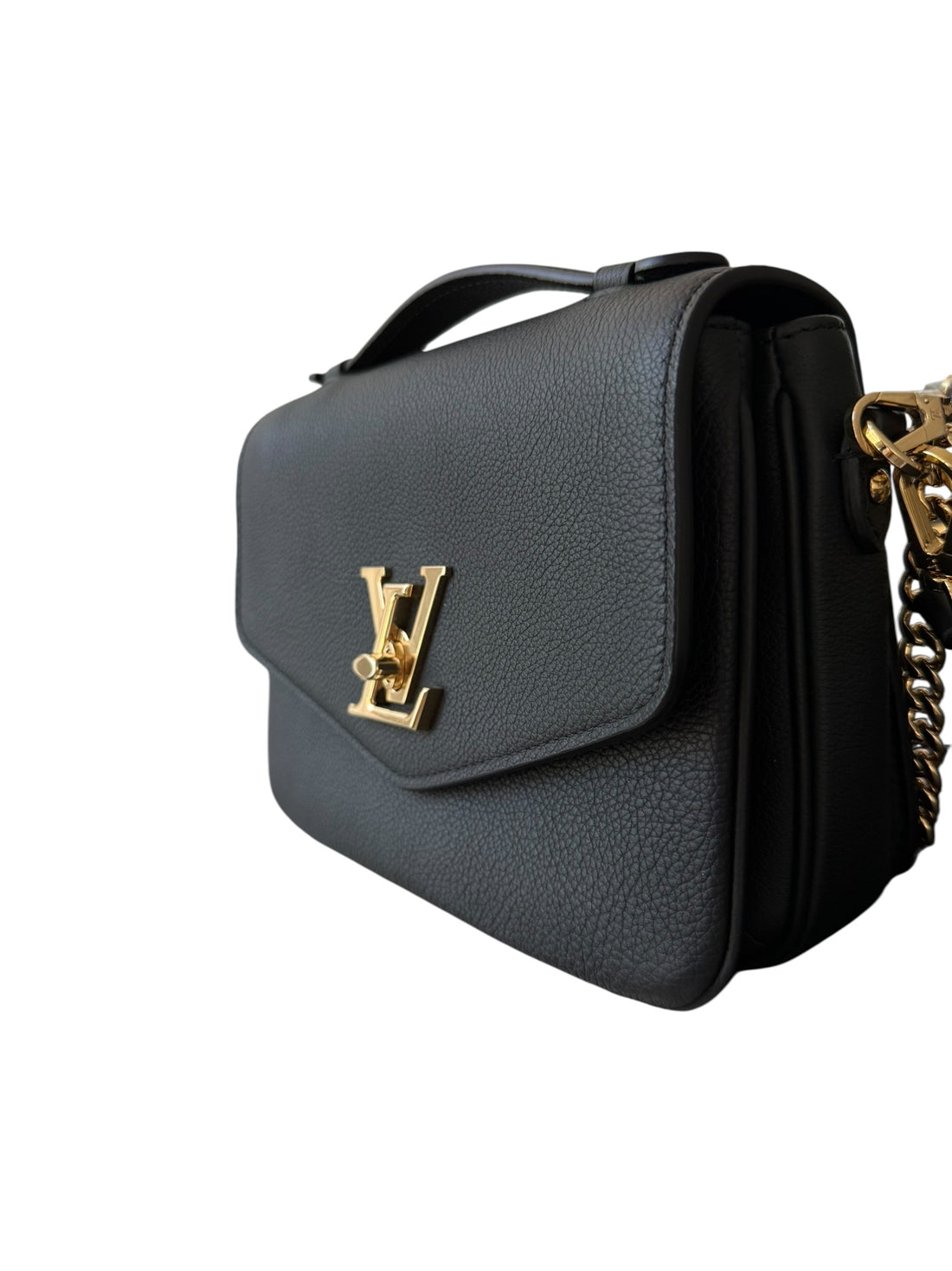 Louis Vuitton Oxford LockMe aus genarbtem schwarzem Kalbsleder