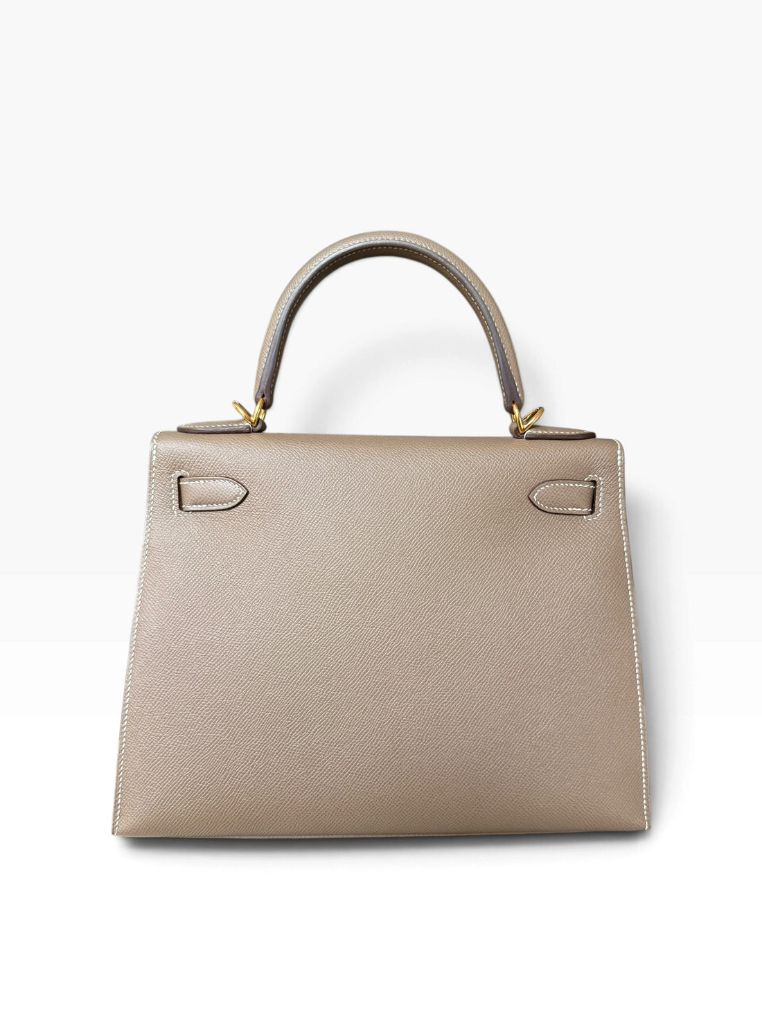 Hermès Kelly 28 Sellier Epsom Leder Etoupe gold