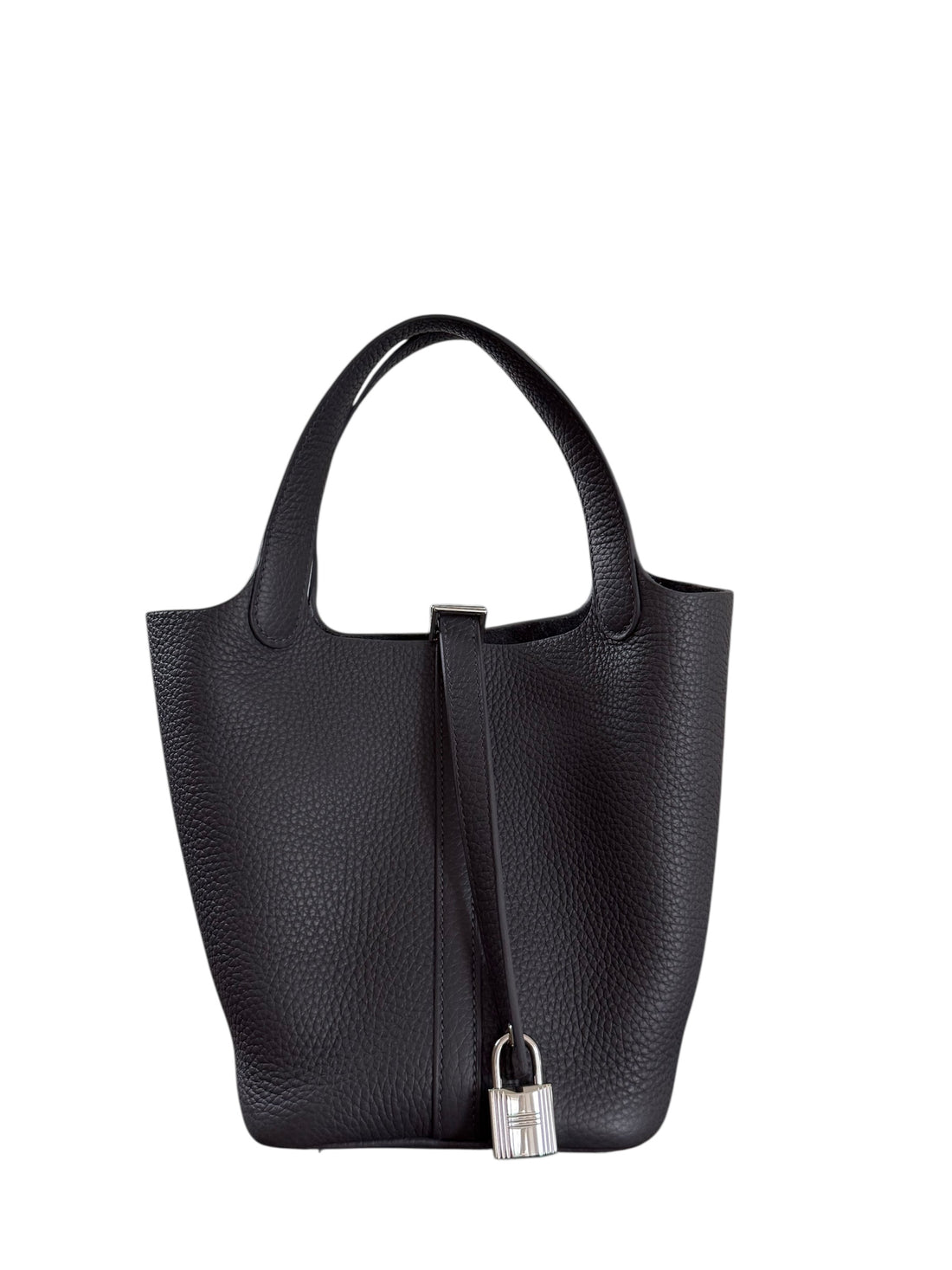 Hermès Picotin 18 Eclat in Ardoise / Gris Platine aus Taurillon Clemence Leder.