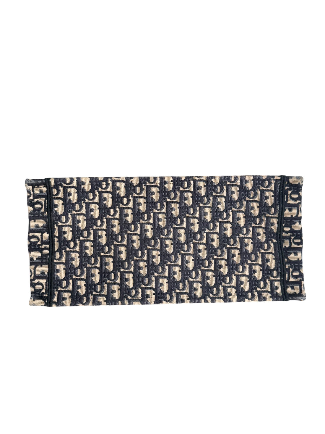 Christian Dior mittelgrosse Book Tote Oblique Stickerei in Ecru und Blau.