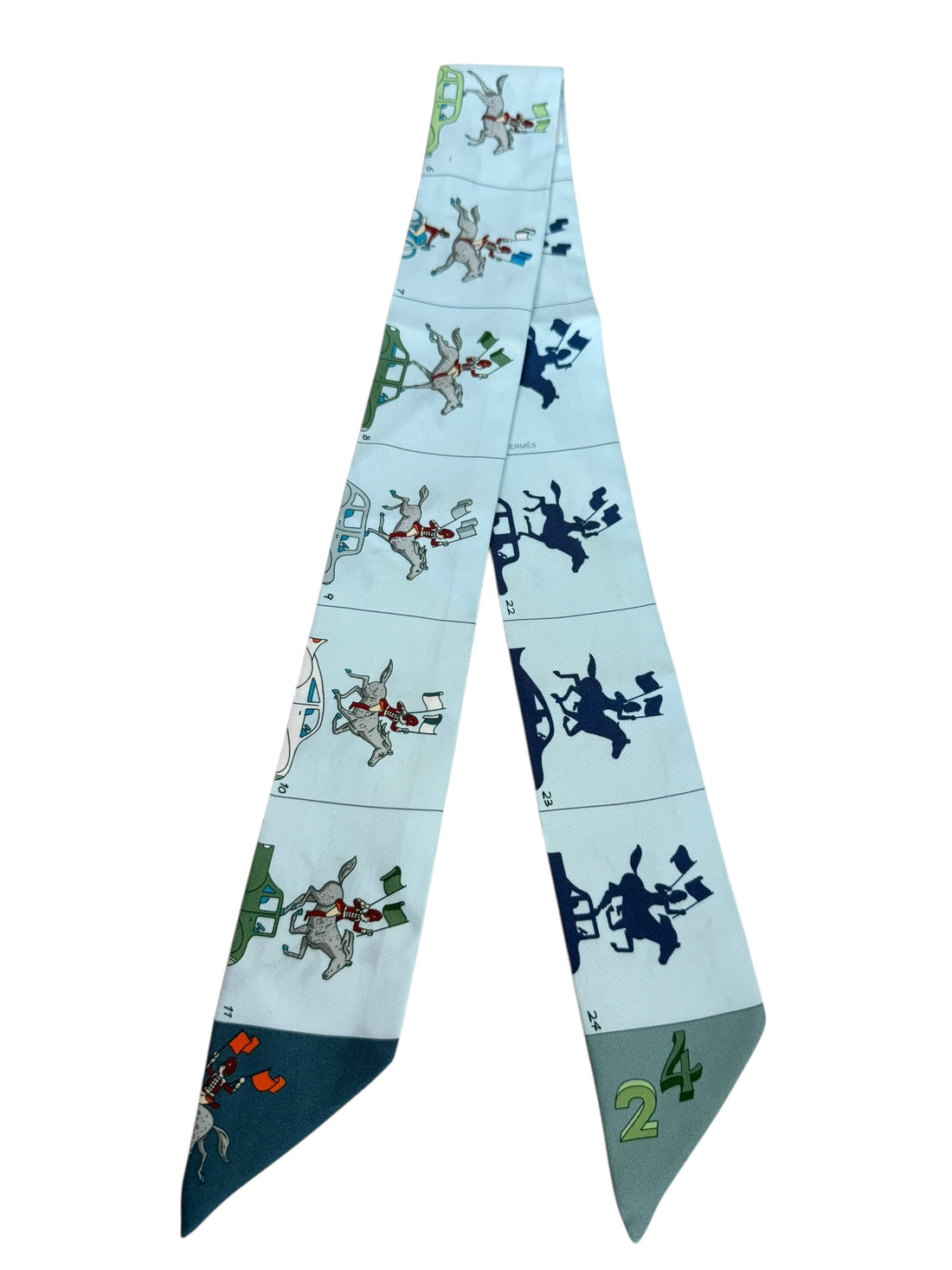 Hermès Twilly Parade aus 100% Seide. Band aus Seidentwill.