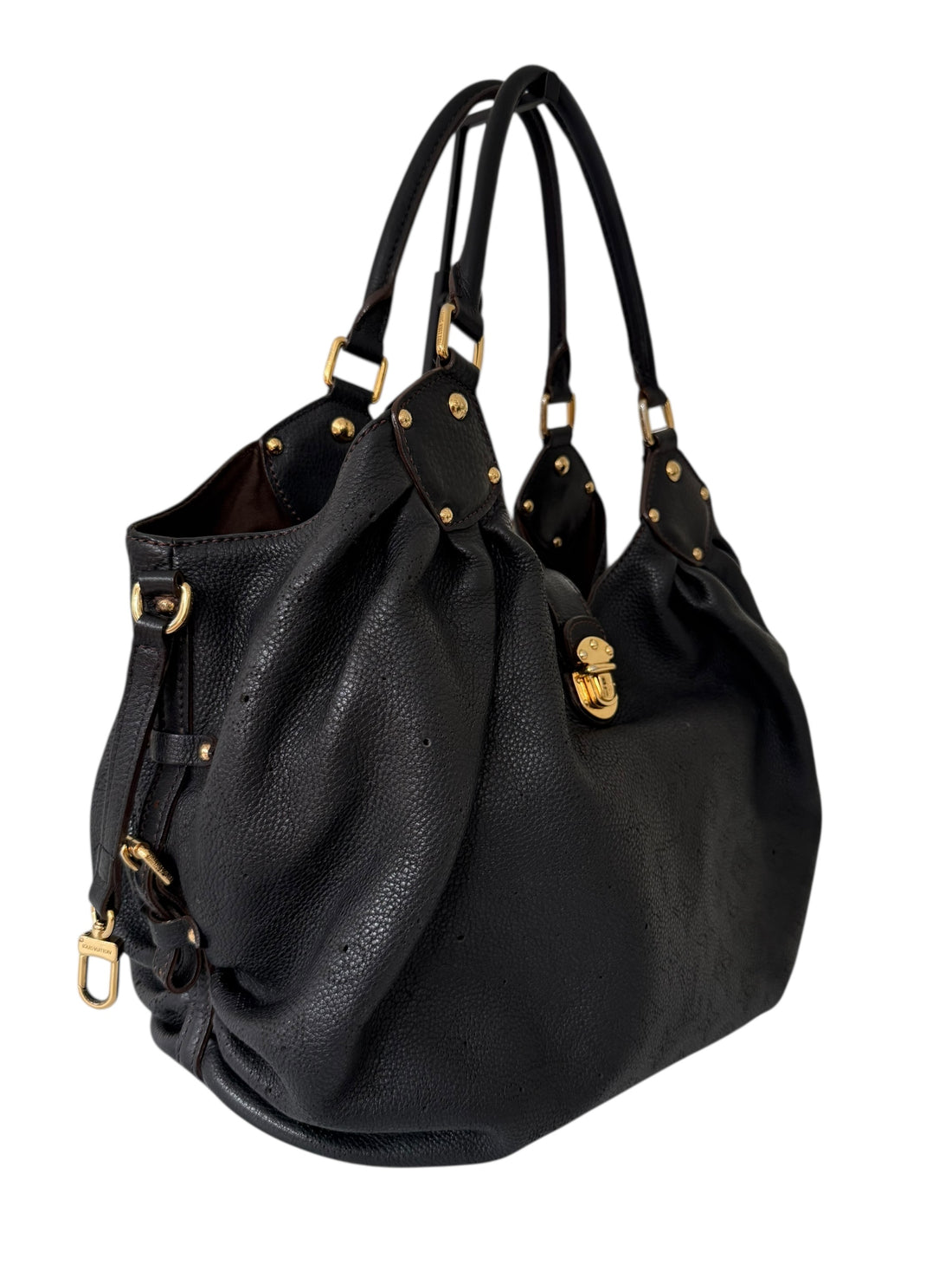 Louis Vuitton Mahina L Handtasche aus schwarzem weichem Kalbleder